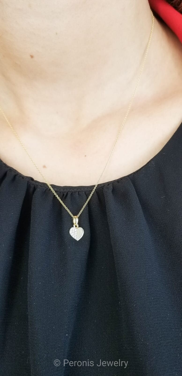 18K Solid Gold 9MM Heart