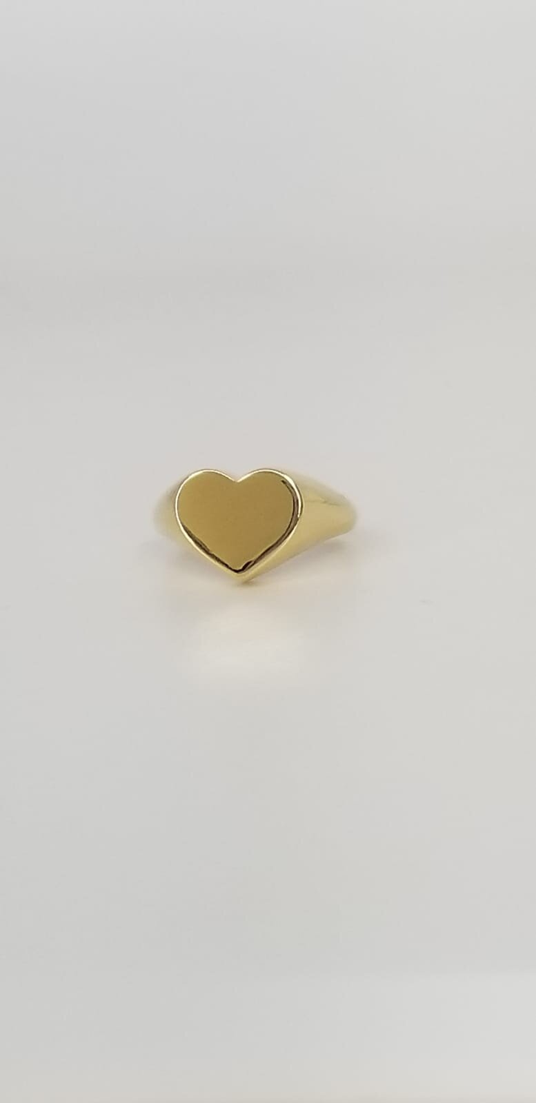 18K Solid Gold Heart Shaped Ring