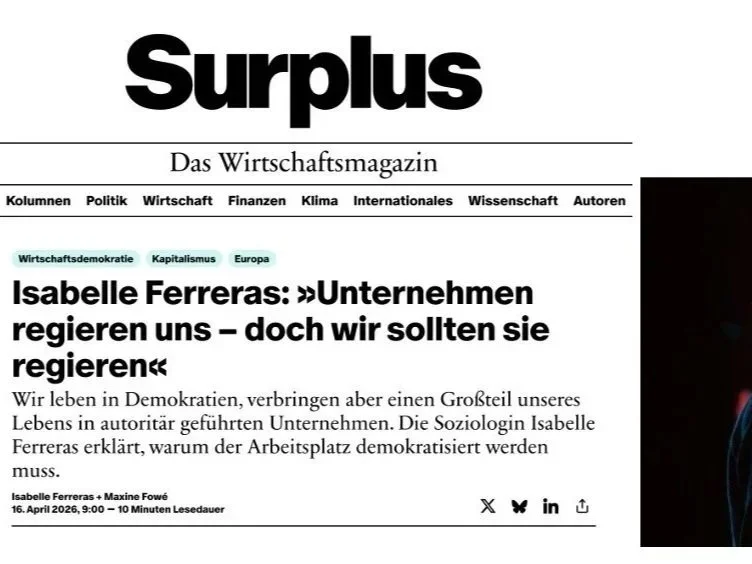  Surplus. Isabelle Ferreras: »Unternehmen regieren uns – doch wir sollten sie regieren«