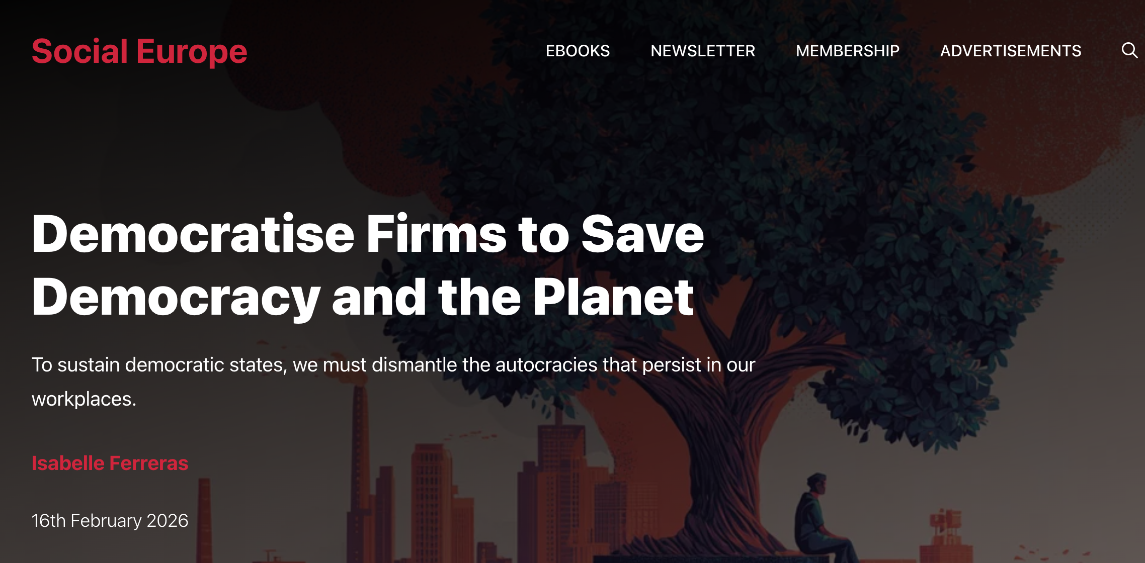 Social Europe. Isabelle Ferreras: Democratise Firms to Save Democracy and the Planet