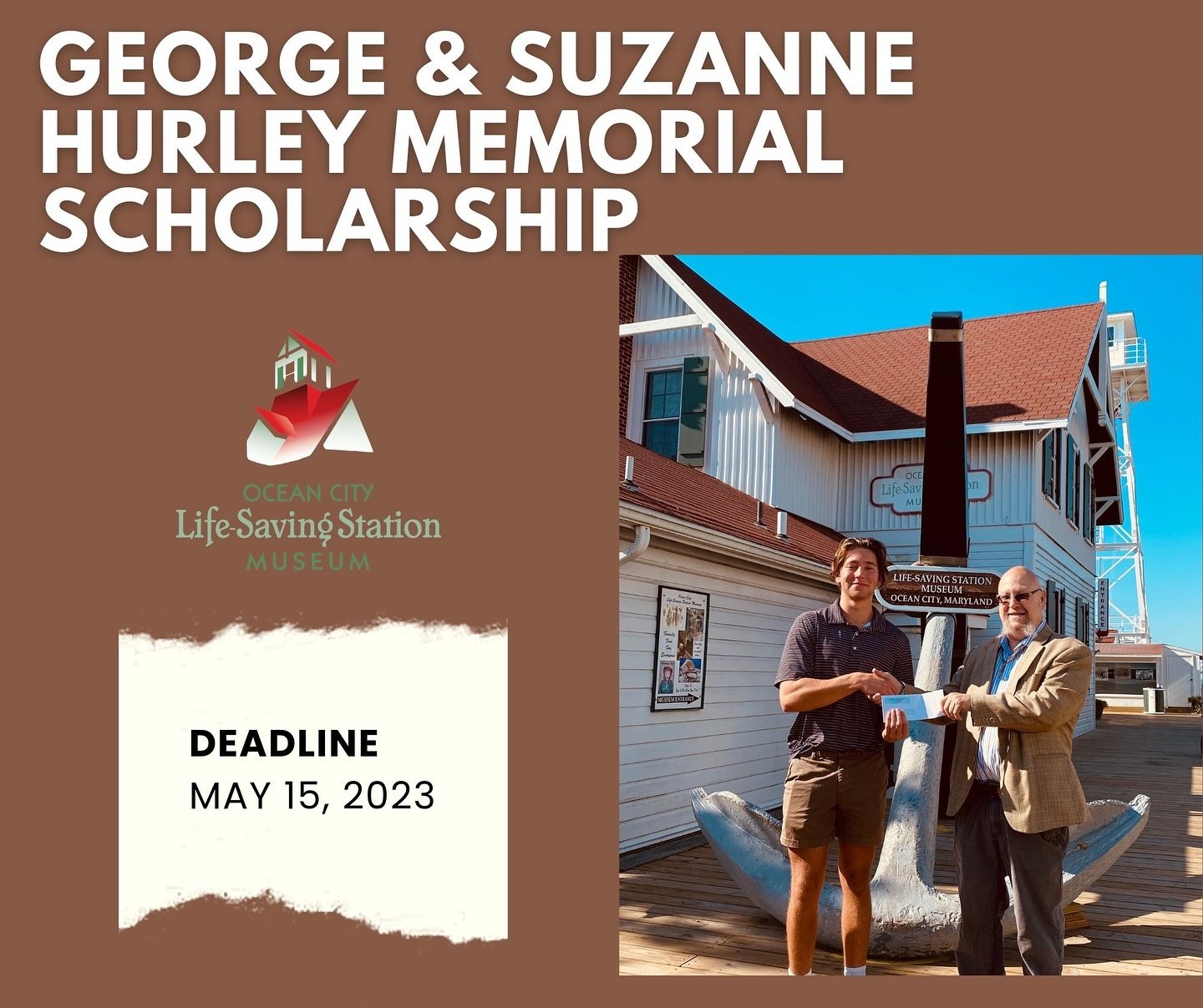 Last chance to apply for the scholarship! 

The George &amp; Suzanne Hurley Memorial Scholarship in the amount of $2,000 is awarded to a graduating senior of Stephen Decatur High School, Worcester Preparatory School, Pocomoke High School, and Snow Hi
