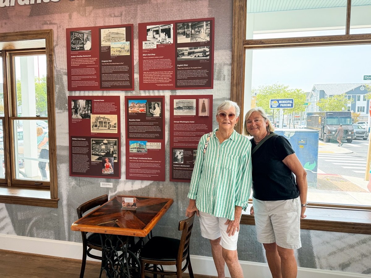 One of our favorite parts of the day, is when locals come in to experience our new exhibits, and find themselves or family members featured! Mary Dean and her daughter Debi stopped in to find their family featured in our Ocean City&rsquo;s Restaurant