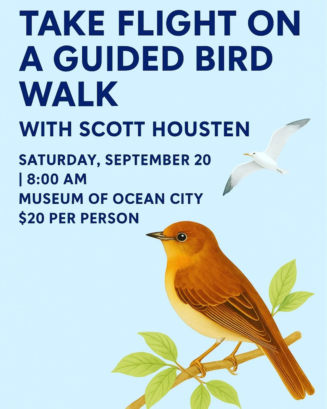 👀 Calling all bird lovers! Join us for a special morning of bird watching with naturalist Scott Housten.
We&rsquo;ll start with a short introduction at the Museum, then head out to the Inlet, the Jetty, and Sunset Park&mdash;three incredible spots f