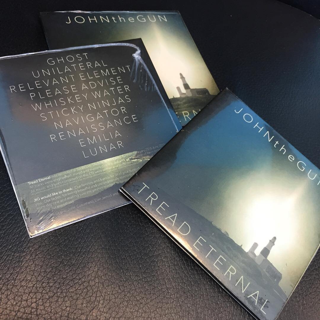 Disc duplication for @johnthegunmusic, just in time for their album release show this evening at Desmond's Tavern in NYC! #freeagentprint #johnthegun #treadeternal