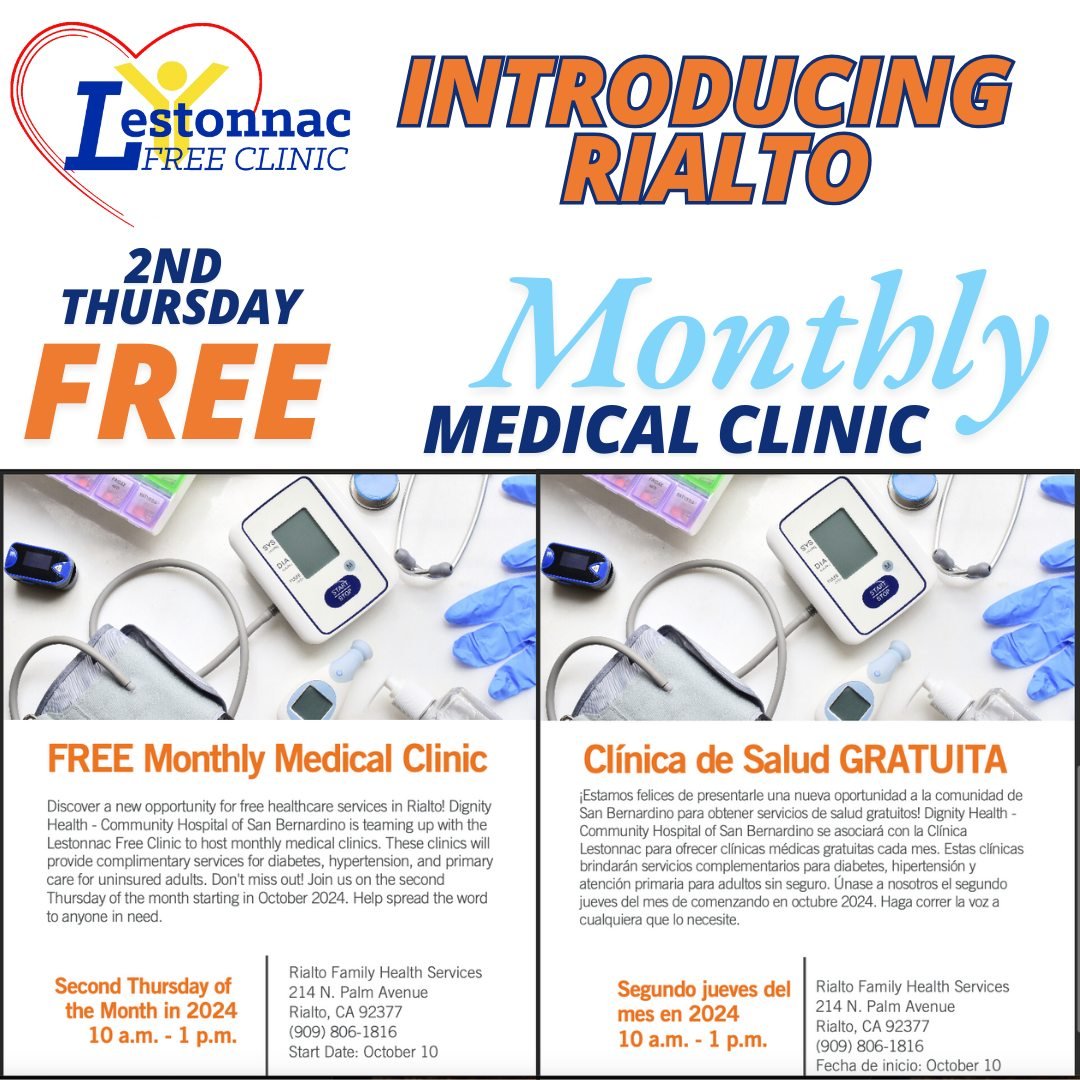 Introducing RIALTO! A few months ago Lestonnac Free Clinic expanded telemedicine services with primary care Dr. Rogers to the Inland Empire, which included revolving locations every Thursday. Beginning October 17th, we are providing this FREE TELEMED