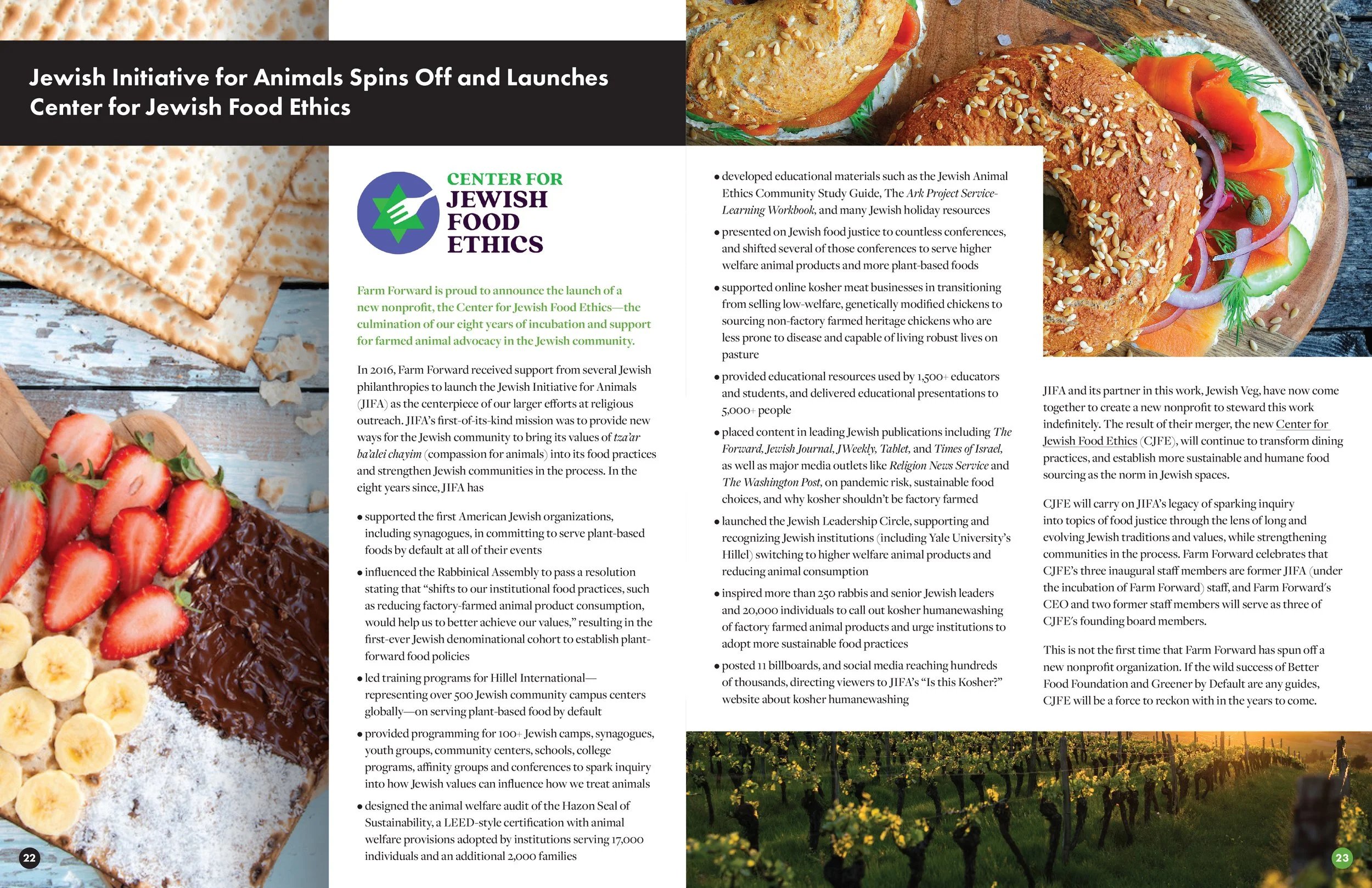 Farm Forward 2023-24 Annual Report Religious Outreach Spread 2