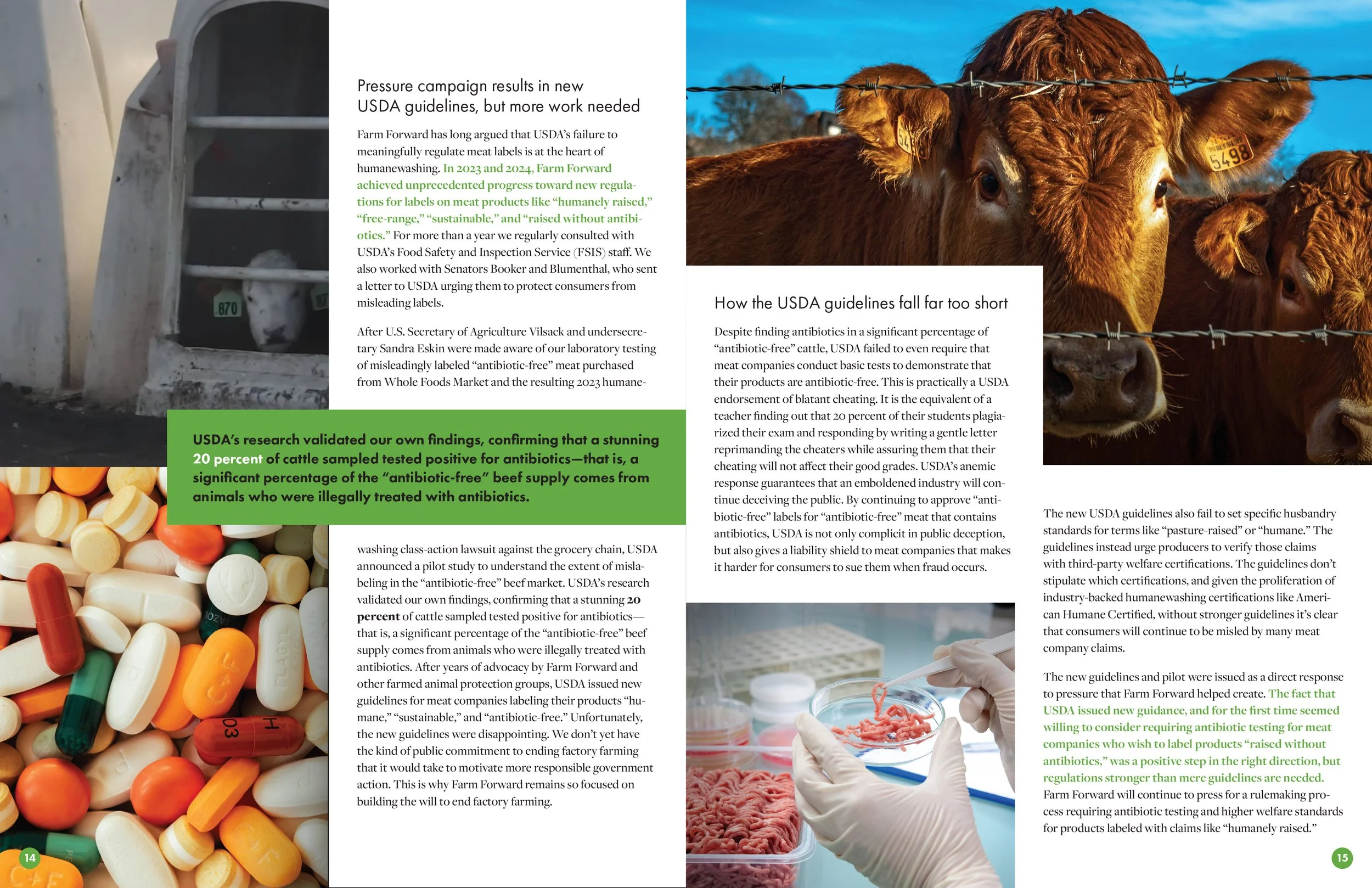 Farm Forward 2023-24 Annual Report Humanewashing Spread 2