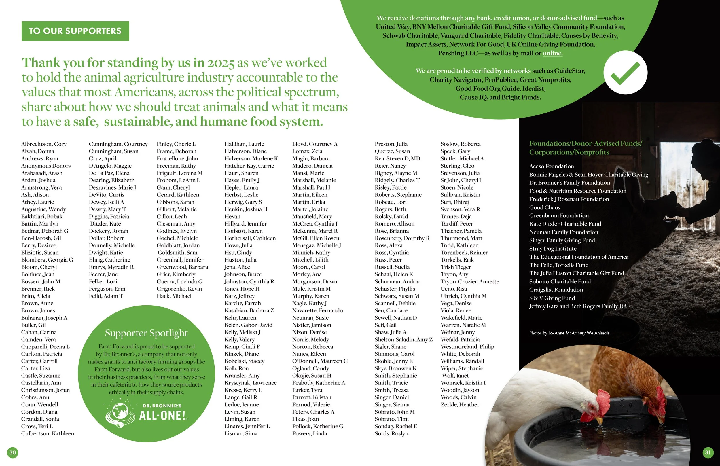 Farm Forward 2025 Annual Report Thank You Spread