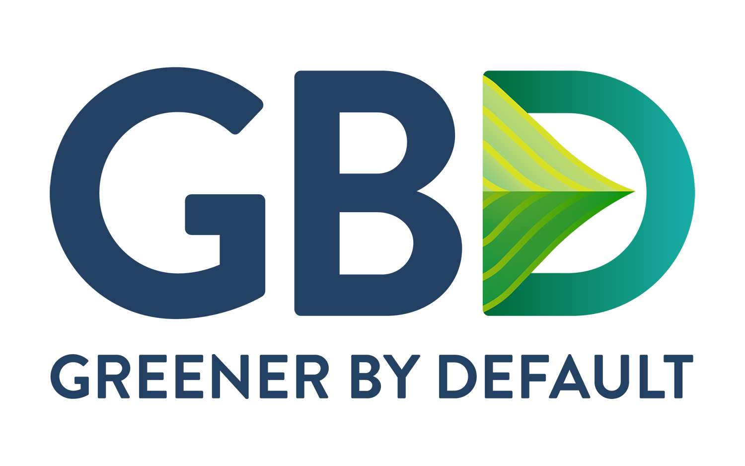 Greener By Default Logo by Bonfilio Design. Leaf graphic in the letter D to represent the plant based mission.