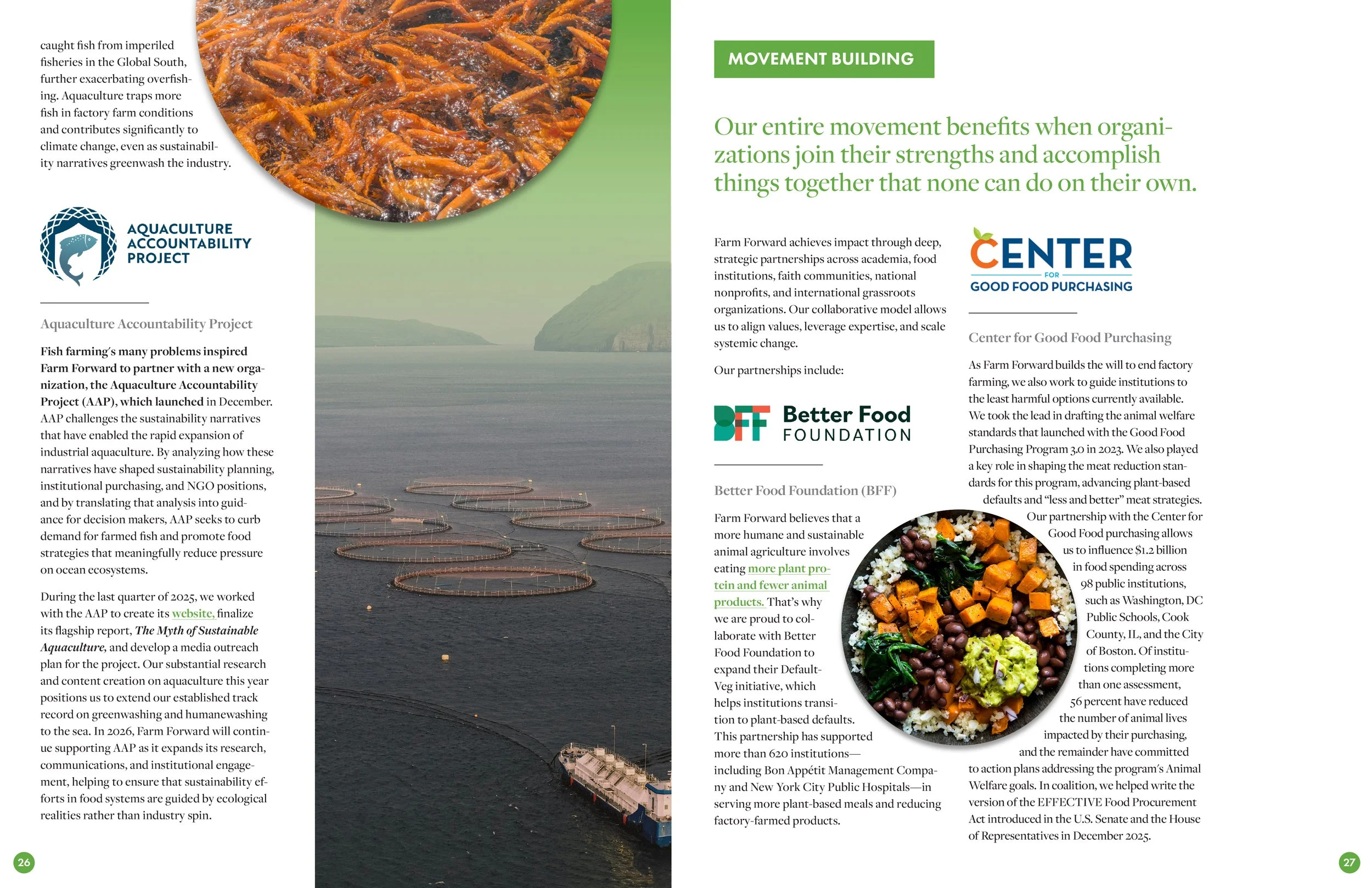 Farm Forward 2025 Annual Report Movement Building Spread 1