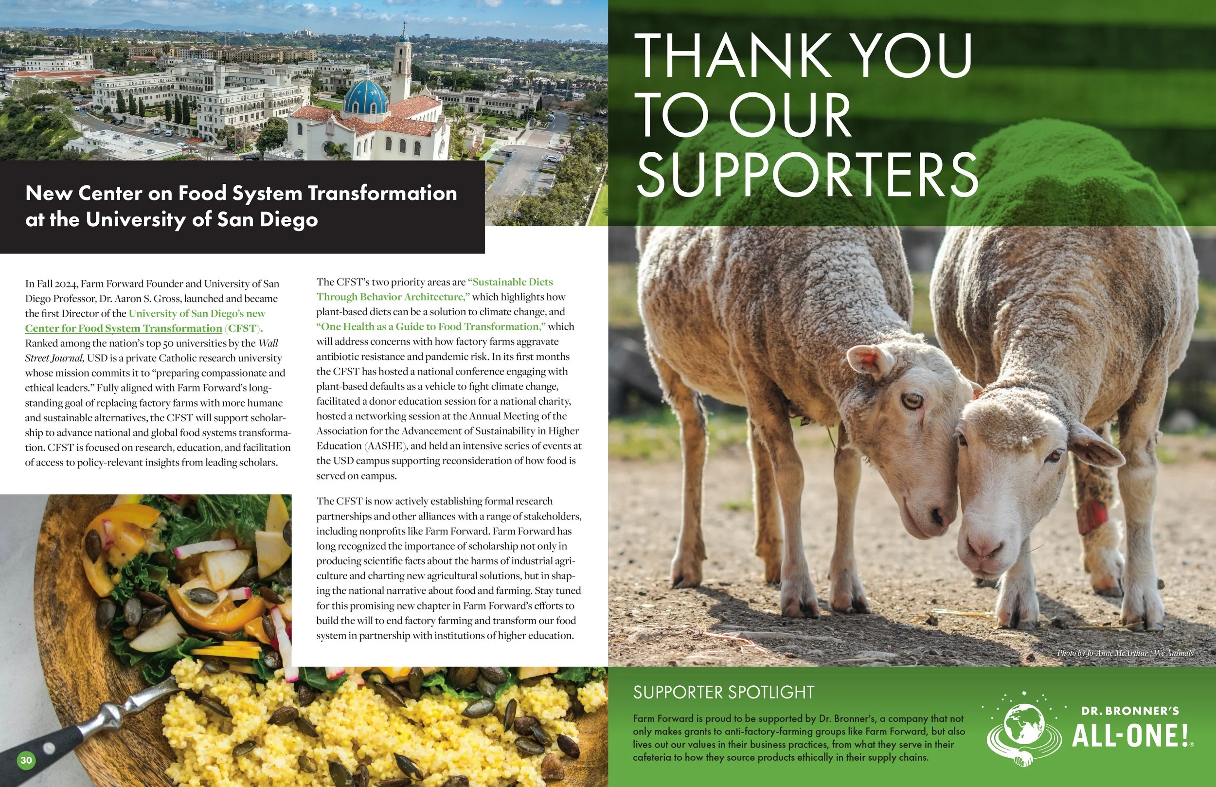 Farm Forward 2023-24 Annual Report Thank You Spread 1