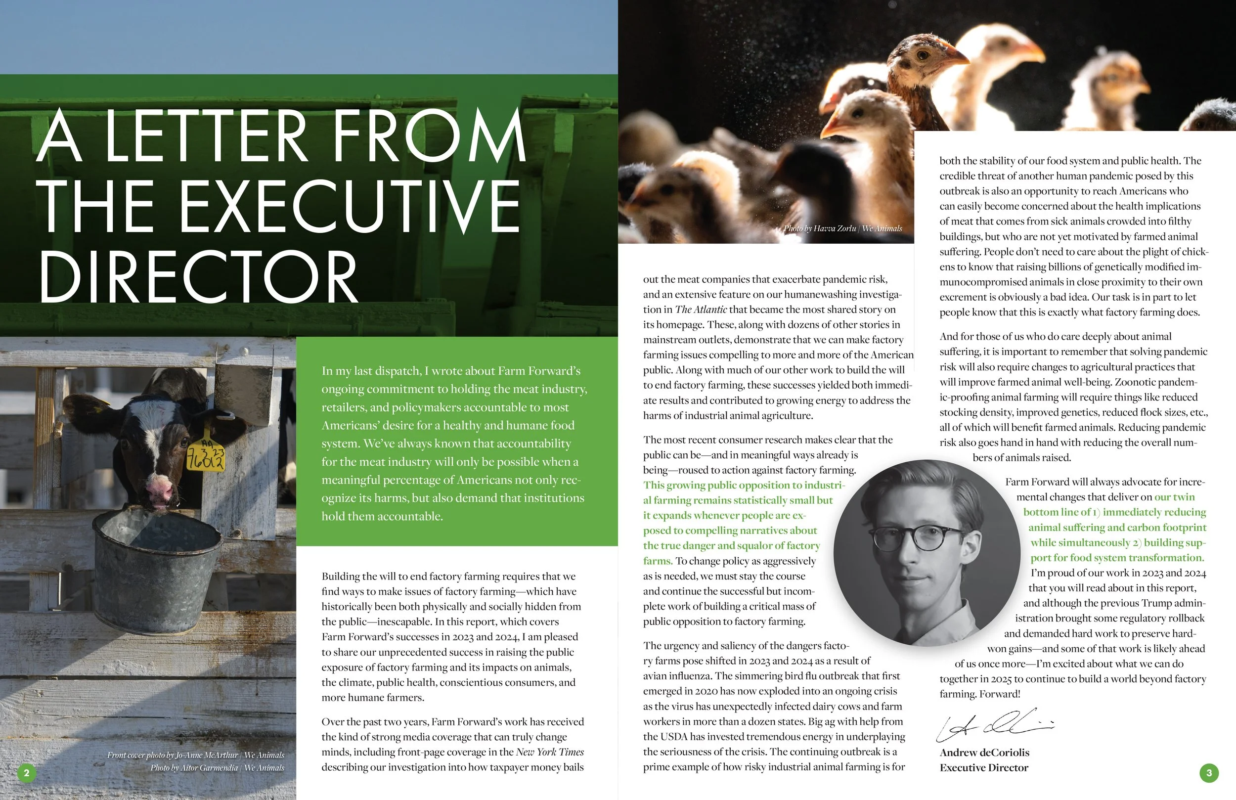 Farm Forward 2023-24 Annual Report Letter from the Executive Director Spread