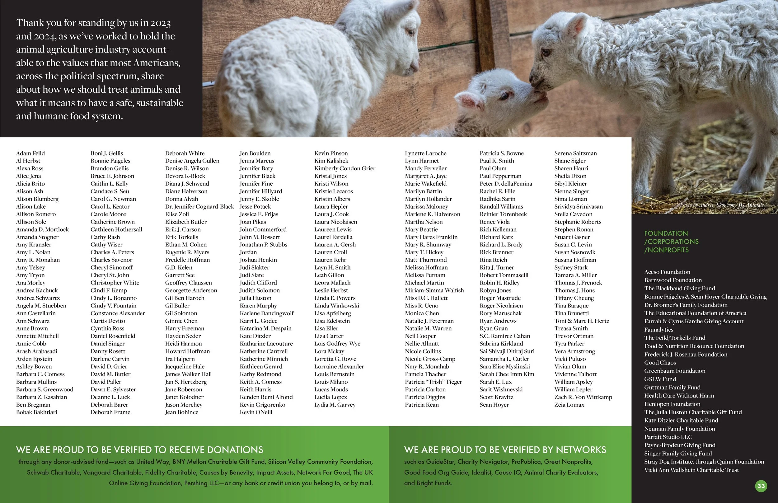 Farm Forward 2023-24 Annual Report Thank You Spread 2