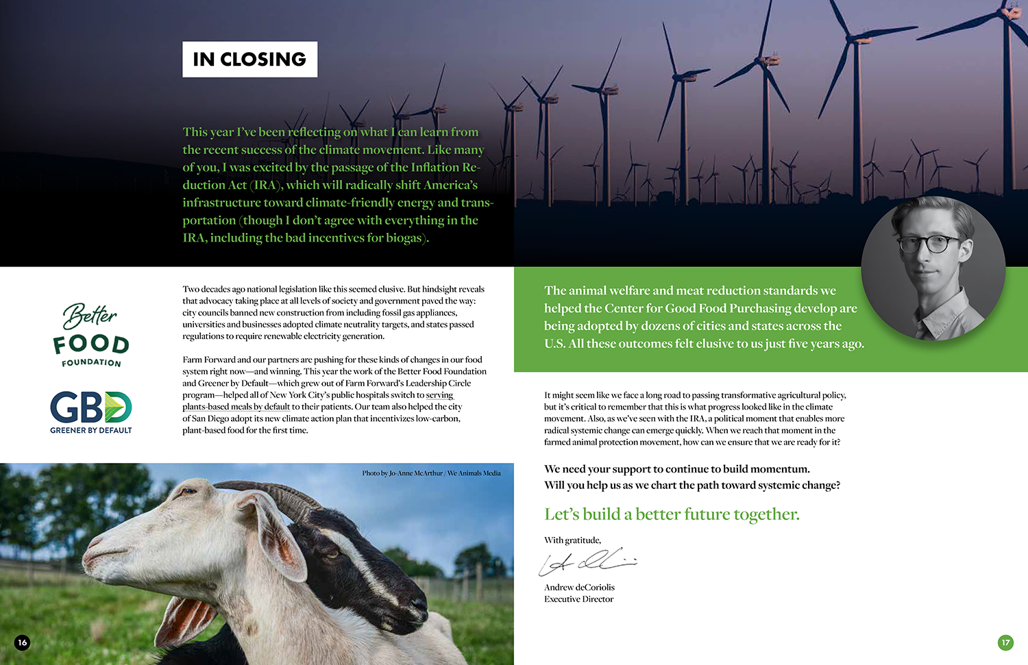 Farm Forward 2022 Annual Report Design and layout