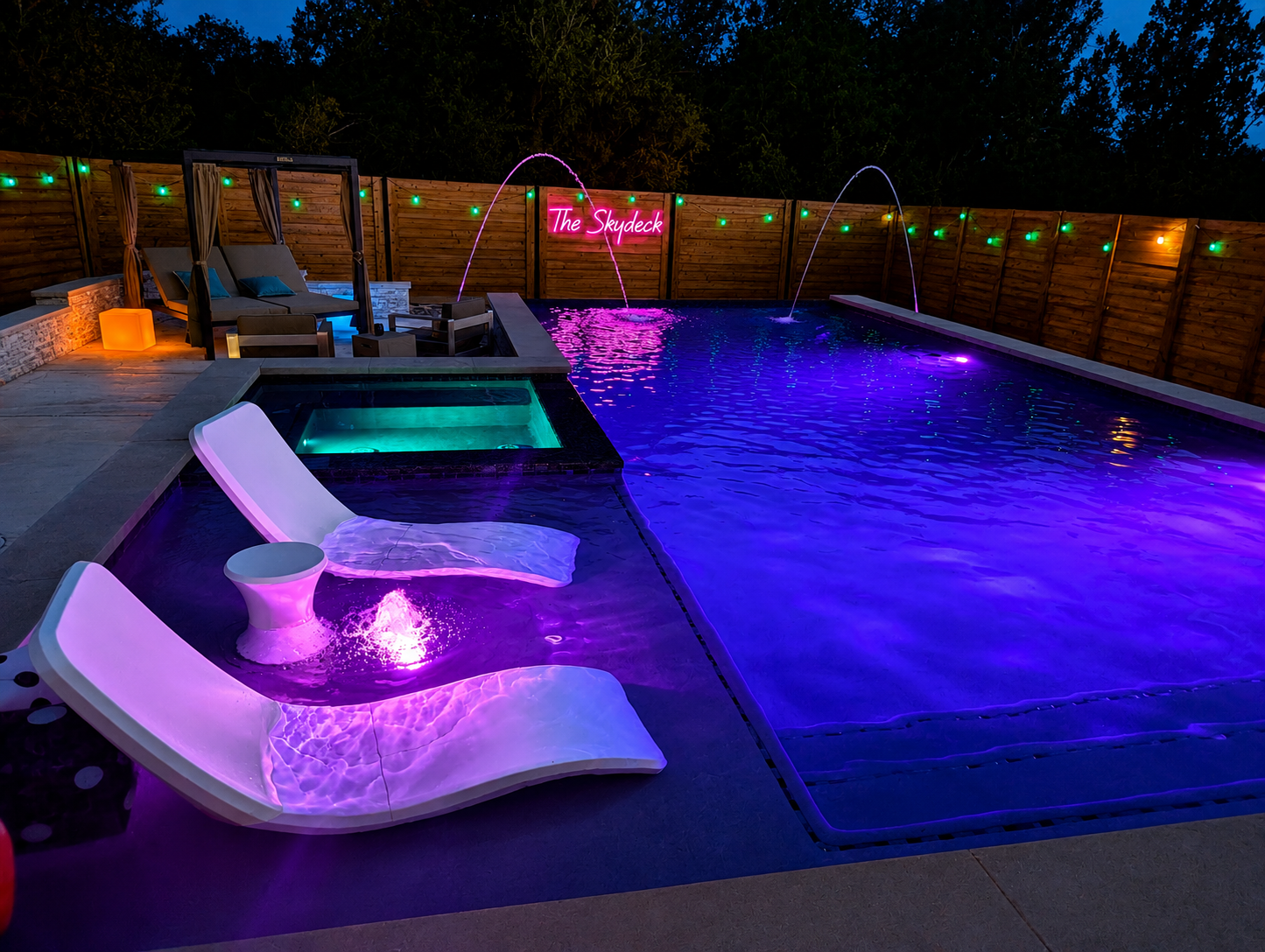 Custom inground pool and spa combo in Leander, TX