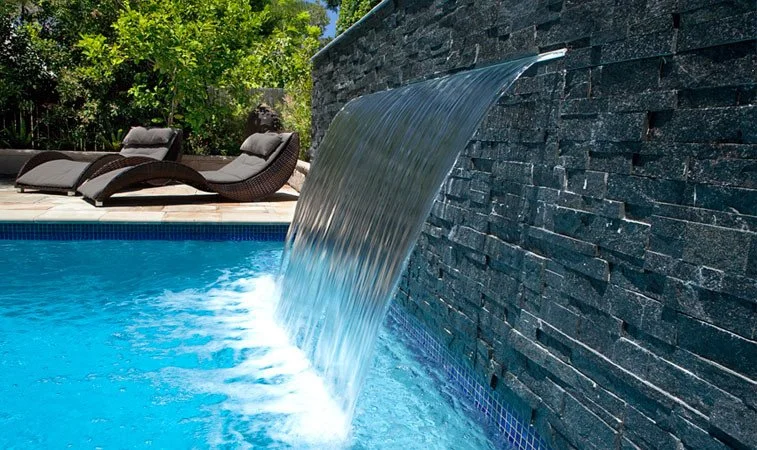 Sheared Pool Make a Splash with Sheer Descent Waterfalls - Austin Dreamscapes Custom ...
