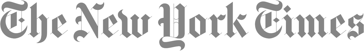 The logo of The New York Times in black letterpress style on a white background.