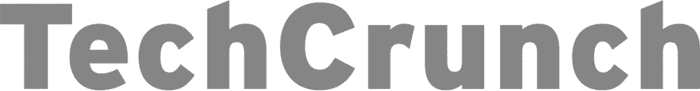 Logo for 'TechCrunch' in bold letters.