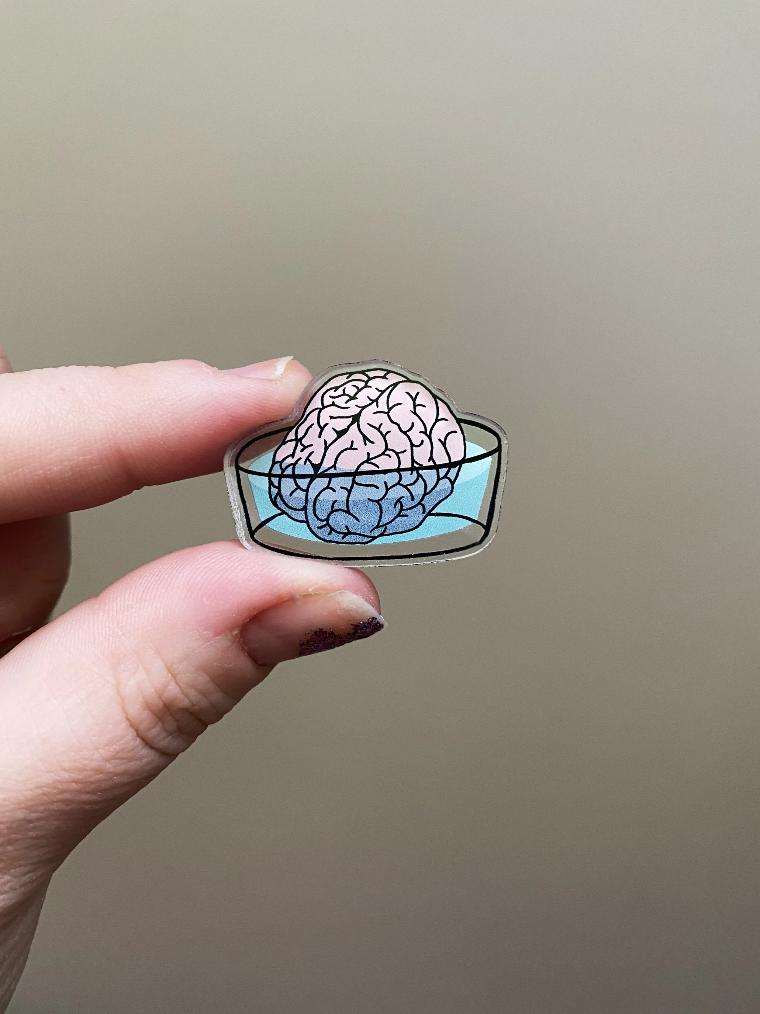 Brain Pan acrylic pin