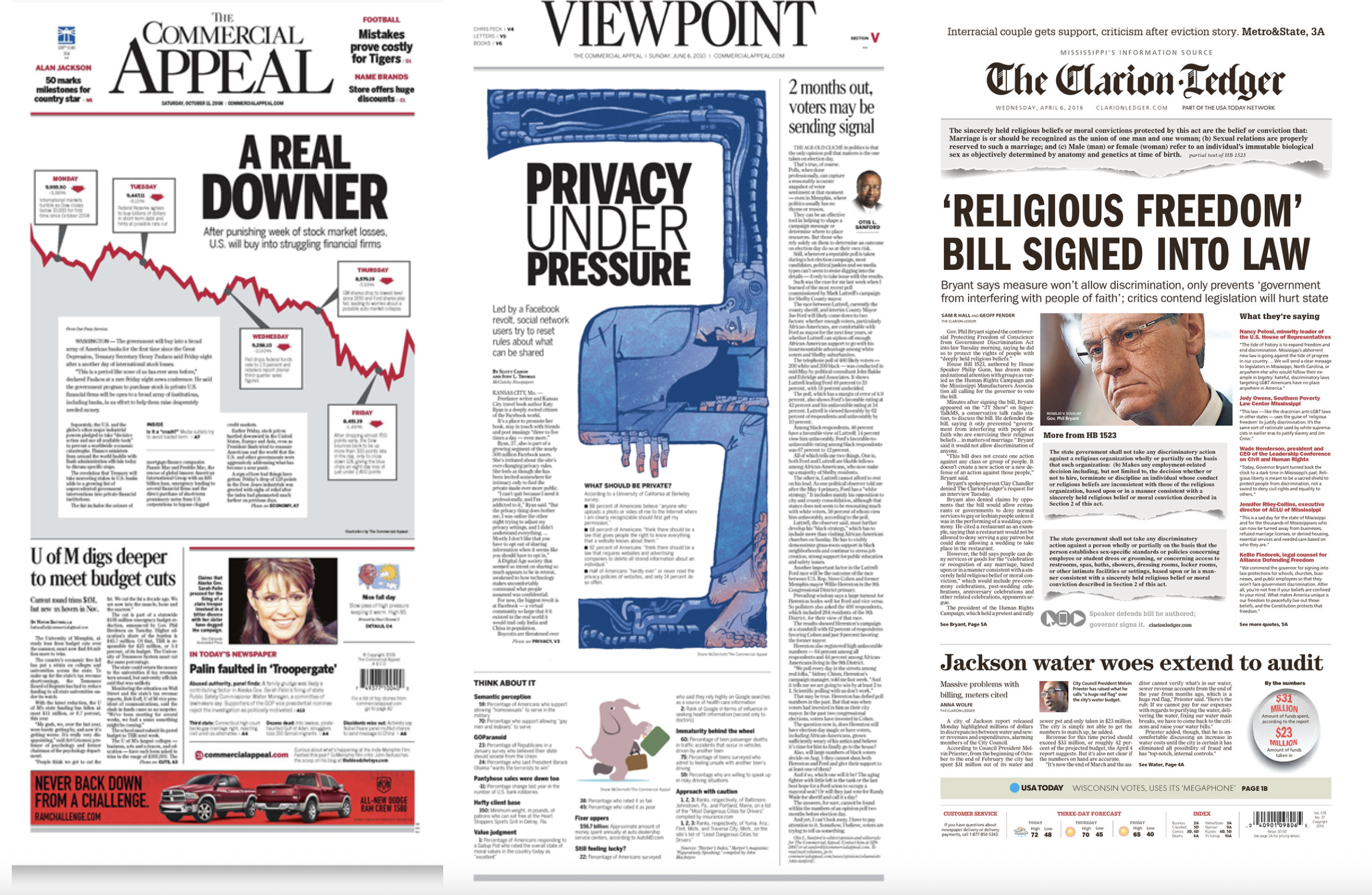 Page designs by Lindsey Turner. In the middle image, the illustration is by Shane McDermott. 