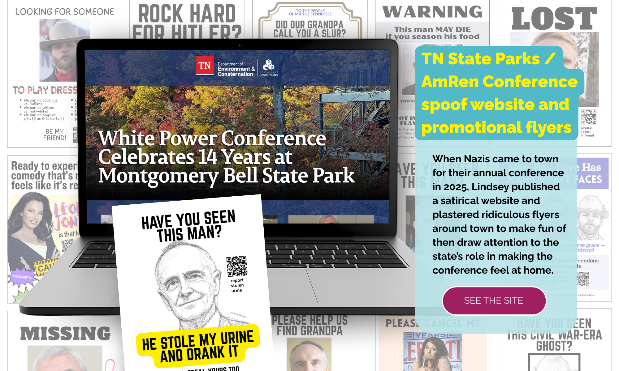 A satirical website lambasting the state of TN for allowing a Nazi conference to take place in its state parks annually.