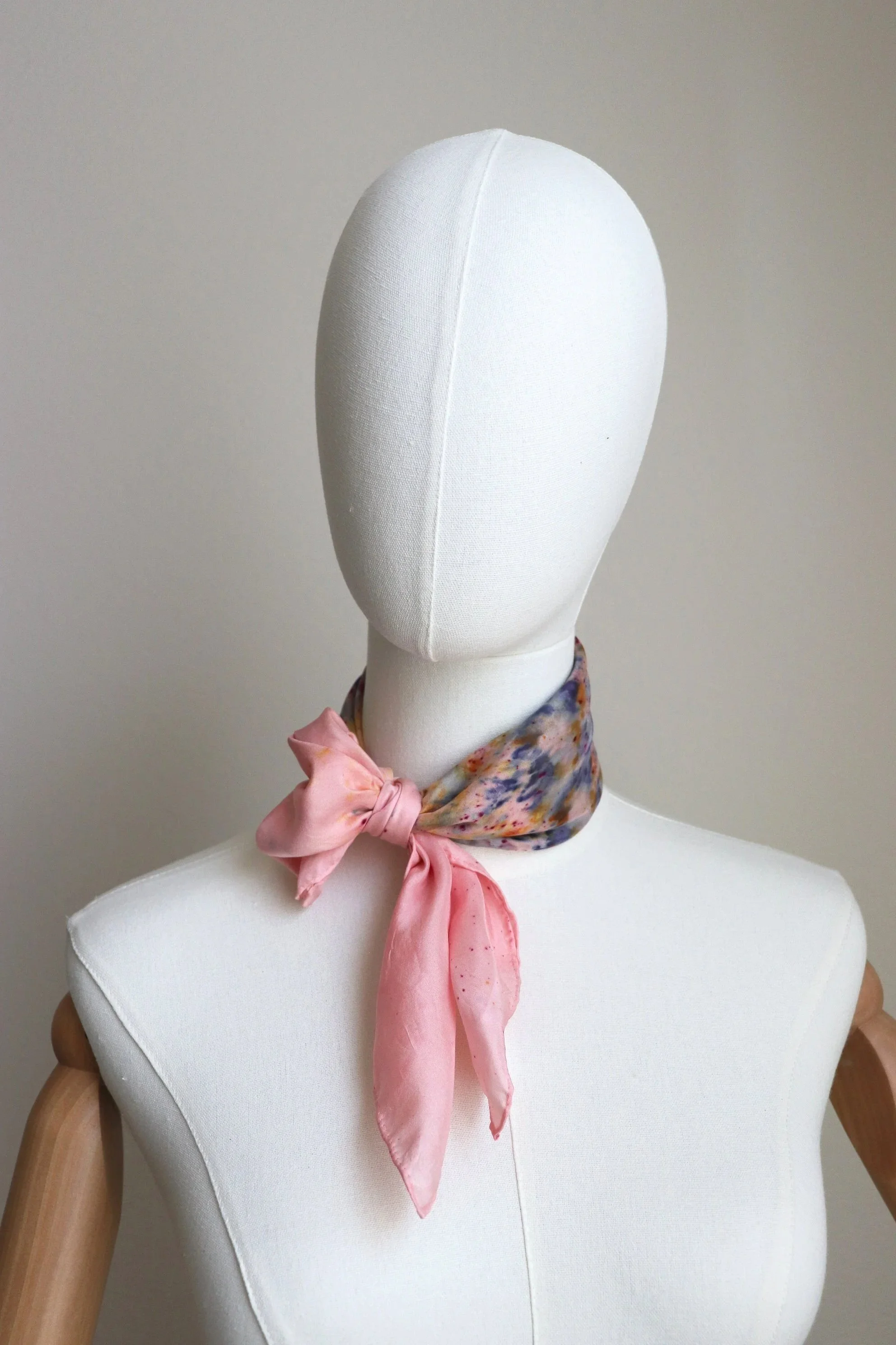 Botanically Dyed Silk Scarf. Eco printed silk scarf.