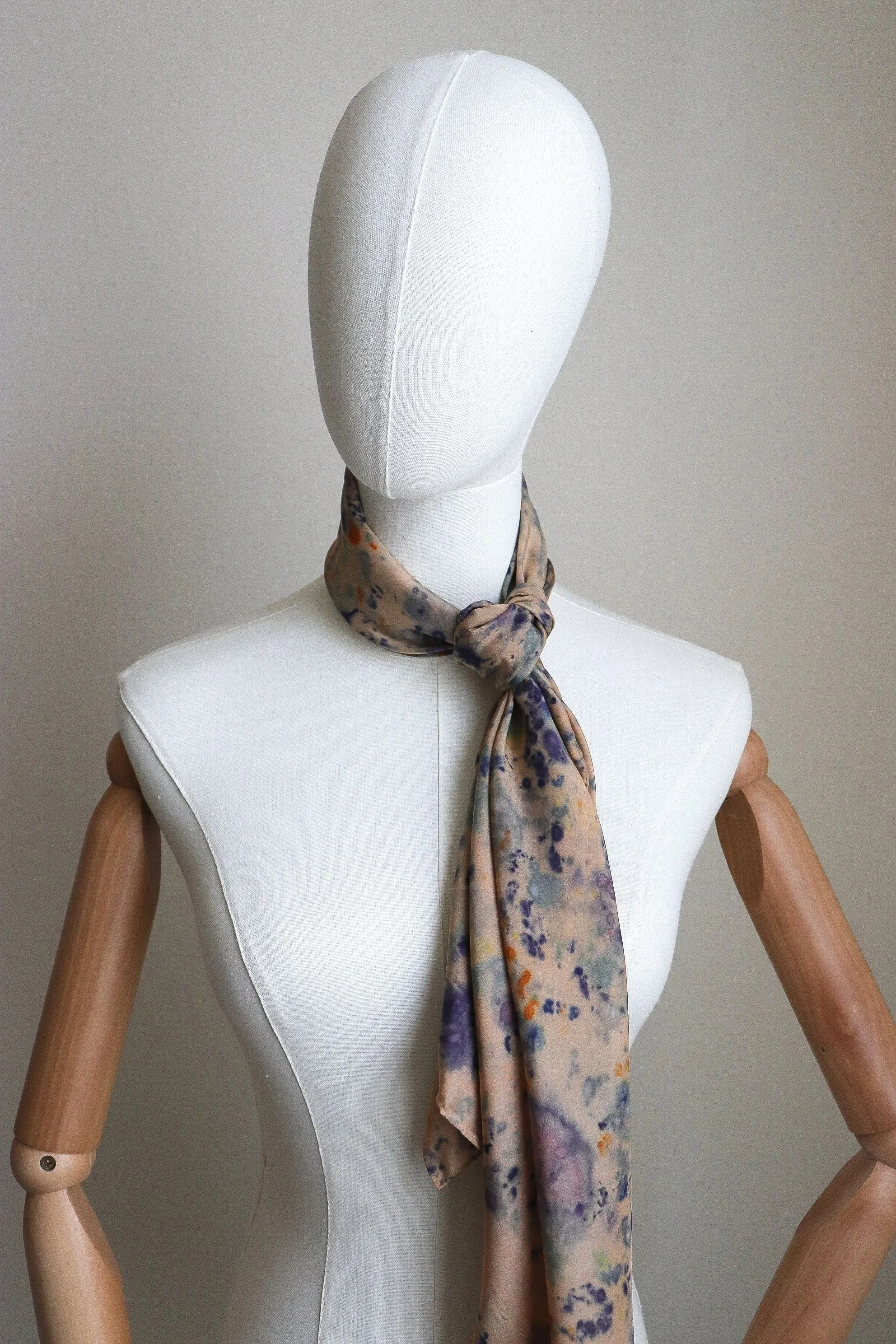 Botanically Dyed Silk Scarf. Eco printed silk scarf.