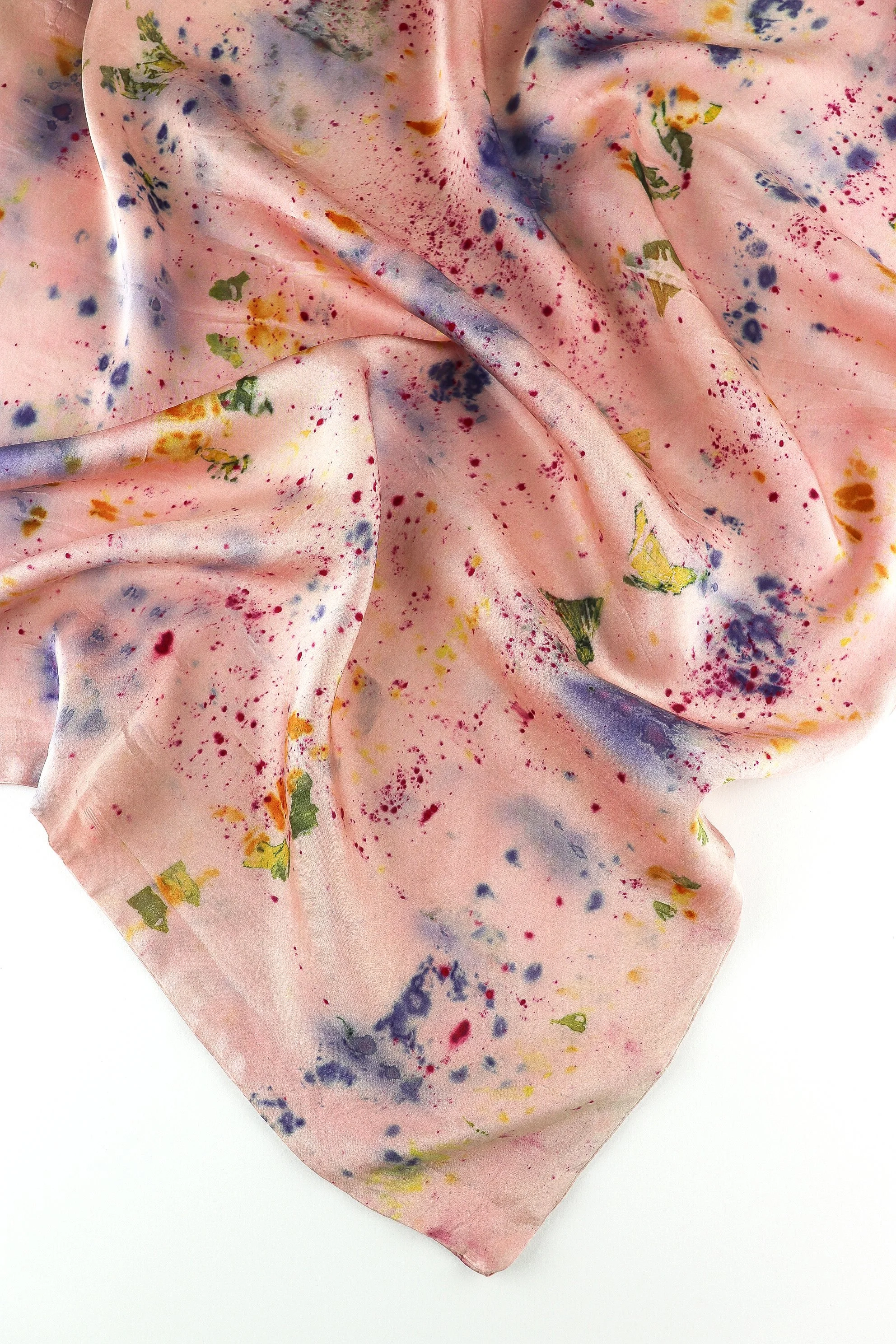 Botanically Dyed Silk Pillowcase eco printed with flowers. Silk Charmeuse pillowcase.