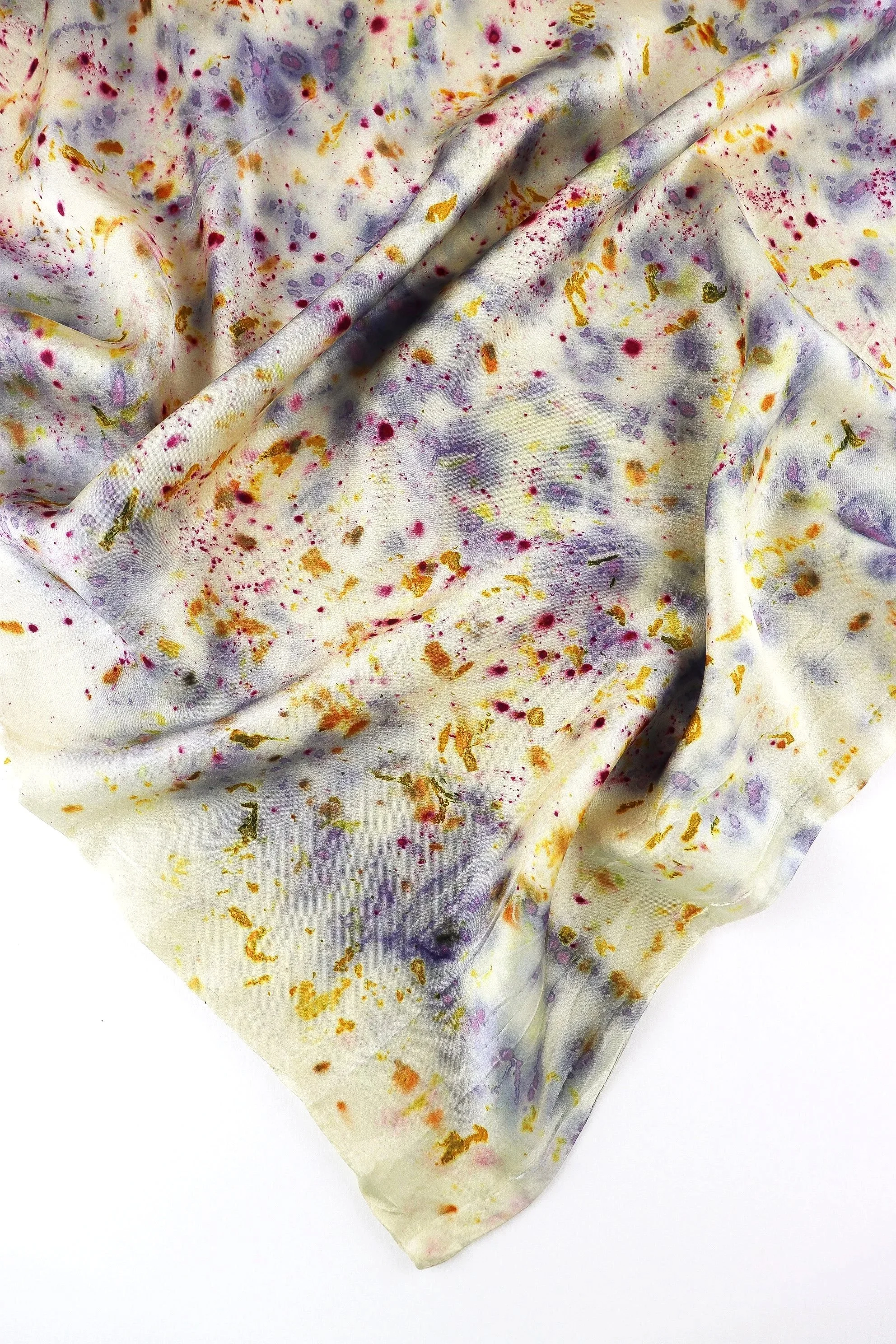 Botanically Dyed Silk Pillowcase eco printed with flowers. Silk Charmeuse pillowcase.