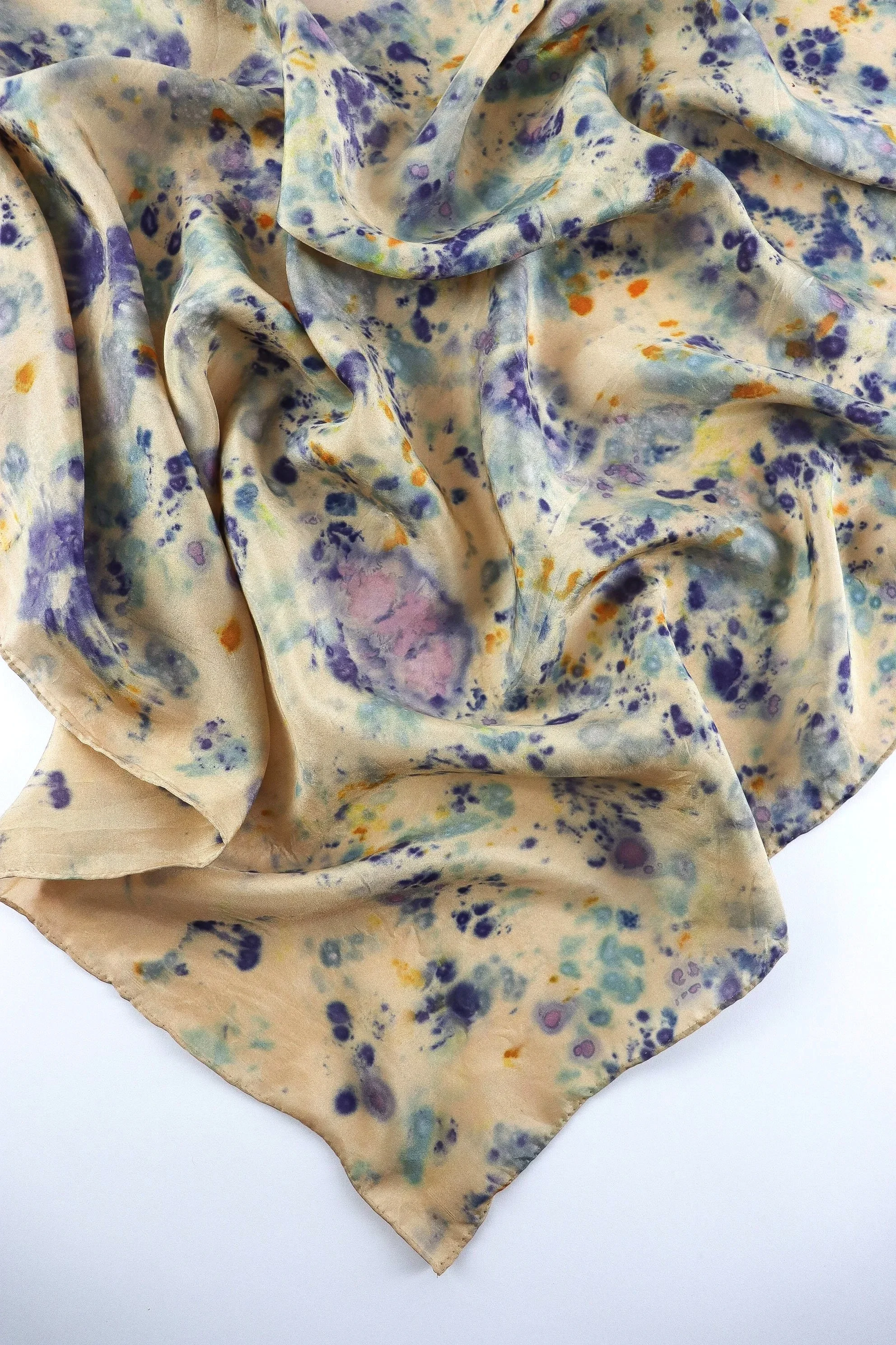 Botanically Dyed Silk Scarf. Eco printed silk scarf.