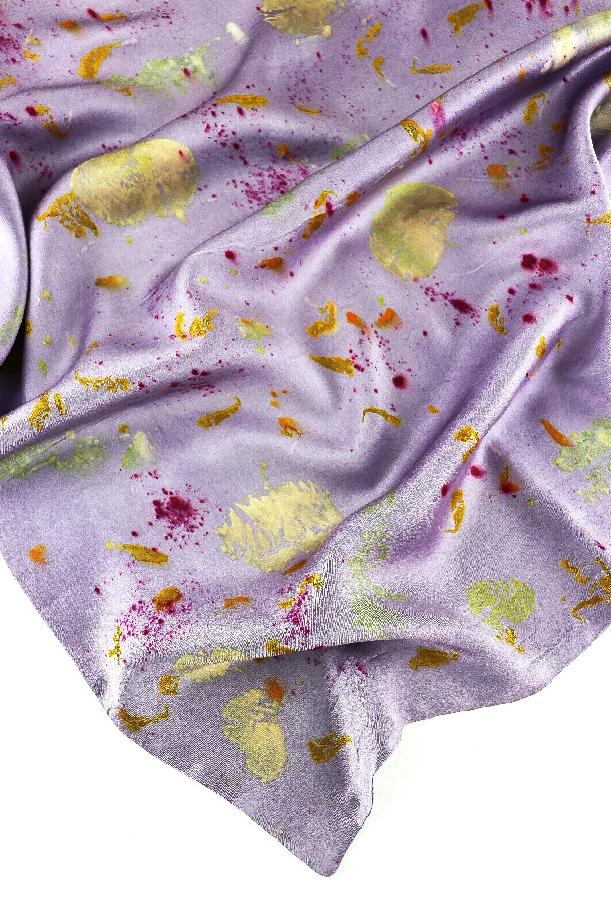 Botanically Dyed Silk Pillowcase eco printed with flowers. Silk Charmeuse pillowcase.