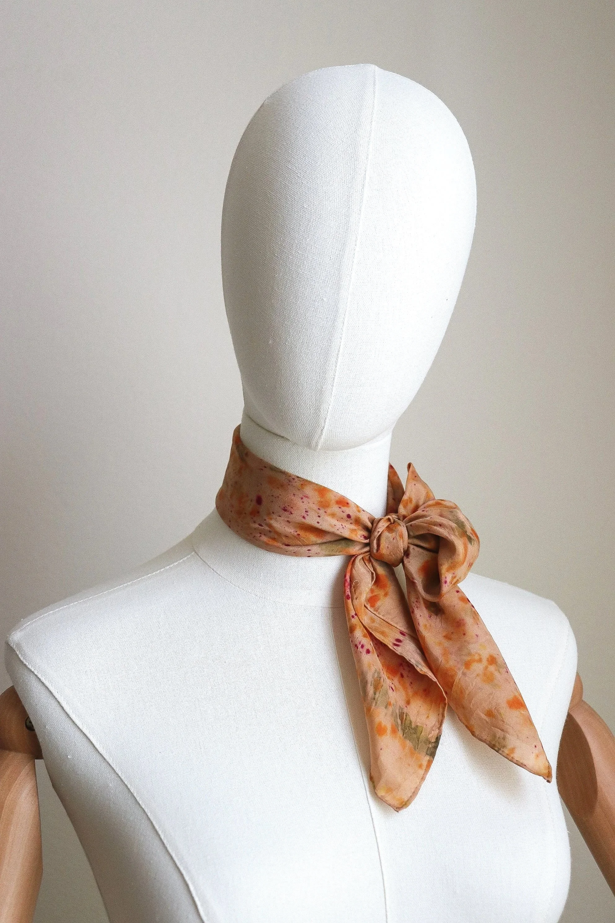 Botanically Dyed Silk Scarf. Eco printed silk scarf.
