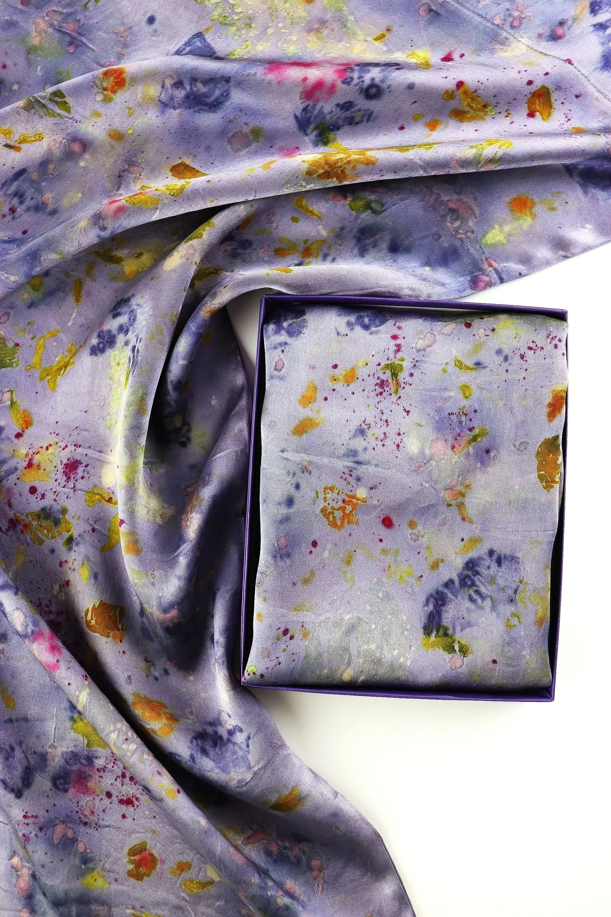Botanically Dyed Silk Pillowcase eco printed with flowers. Mulberry silk pillowcase set of 2.
