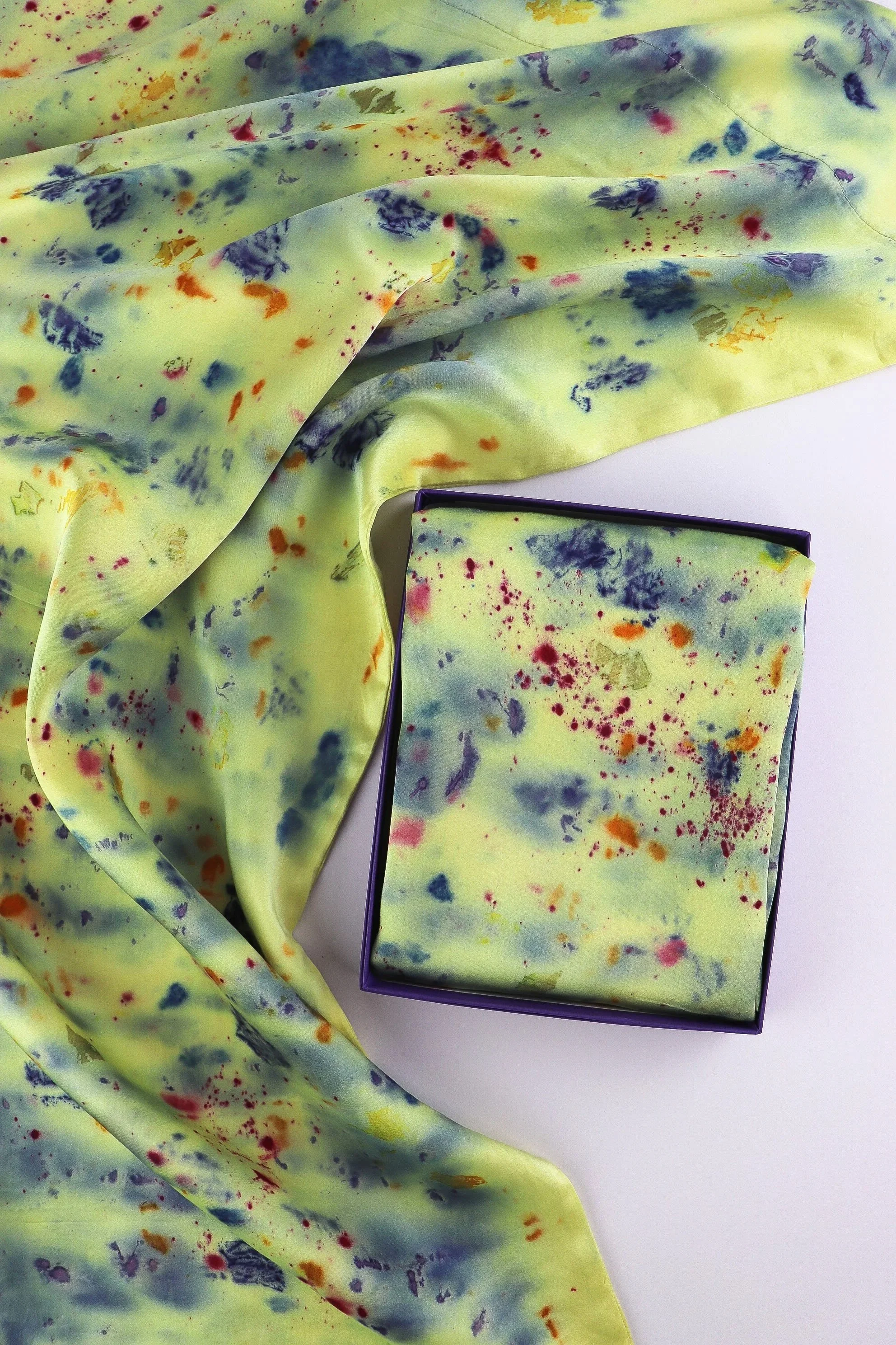 Botanically Dyed Silk Pillowcase eco printed with flowers. Mulberry silk pillowcase set of 2.