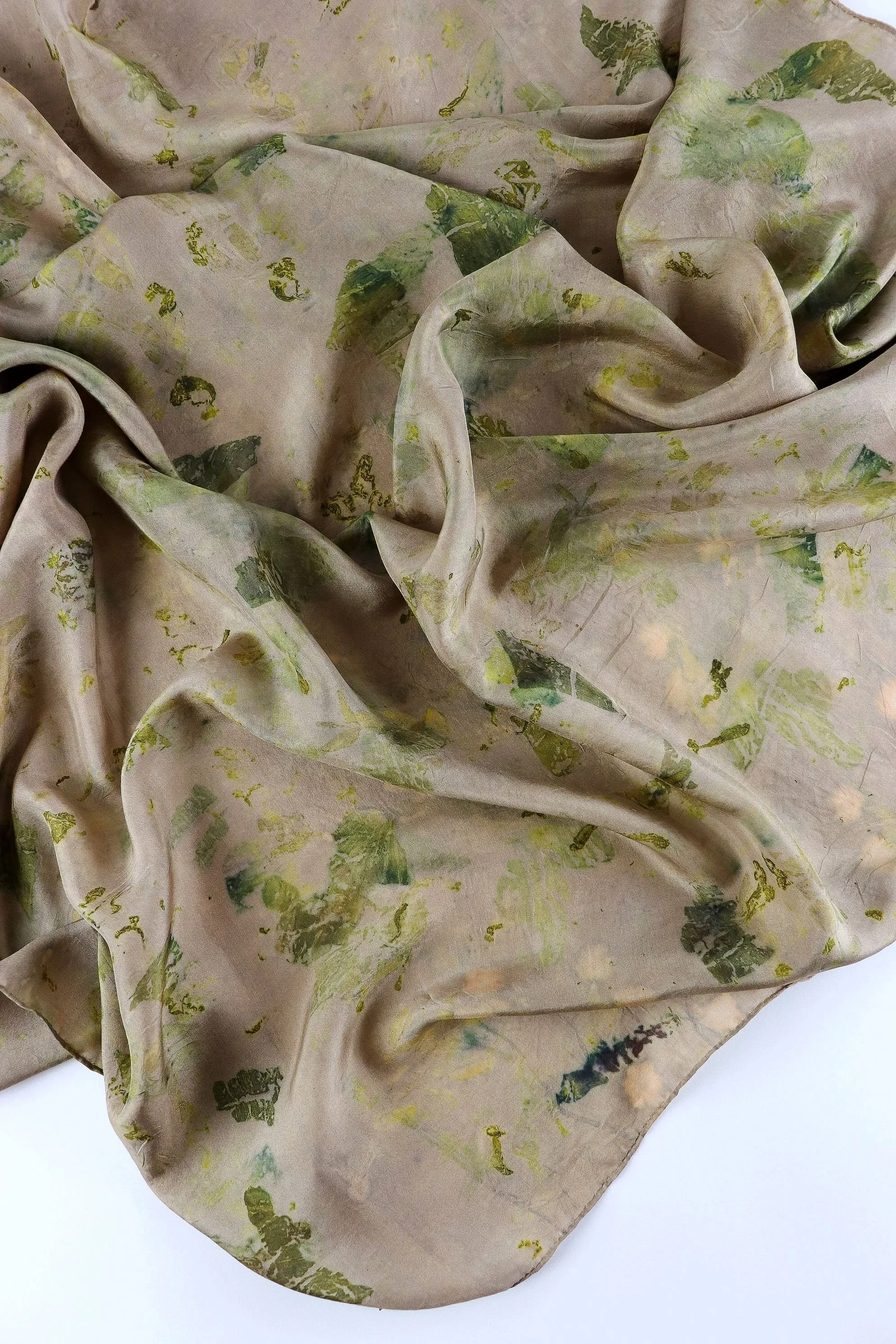 Botanically Dyed Silk Scarf. Eco printed silk scarf