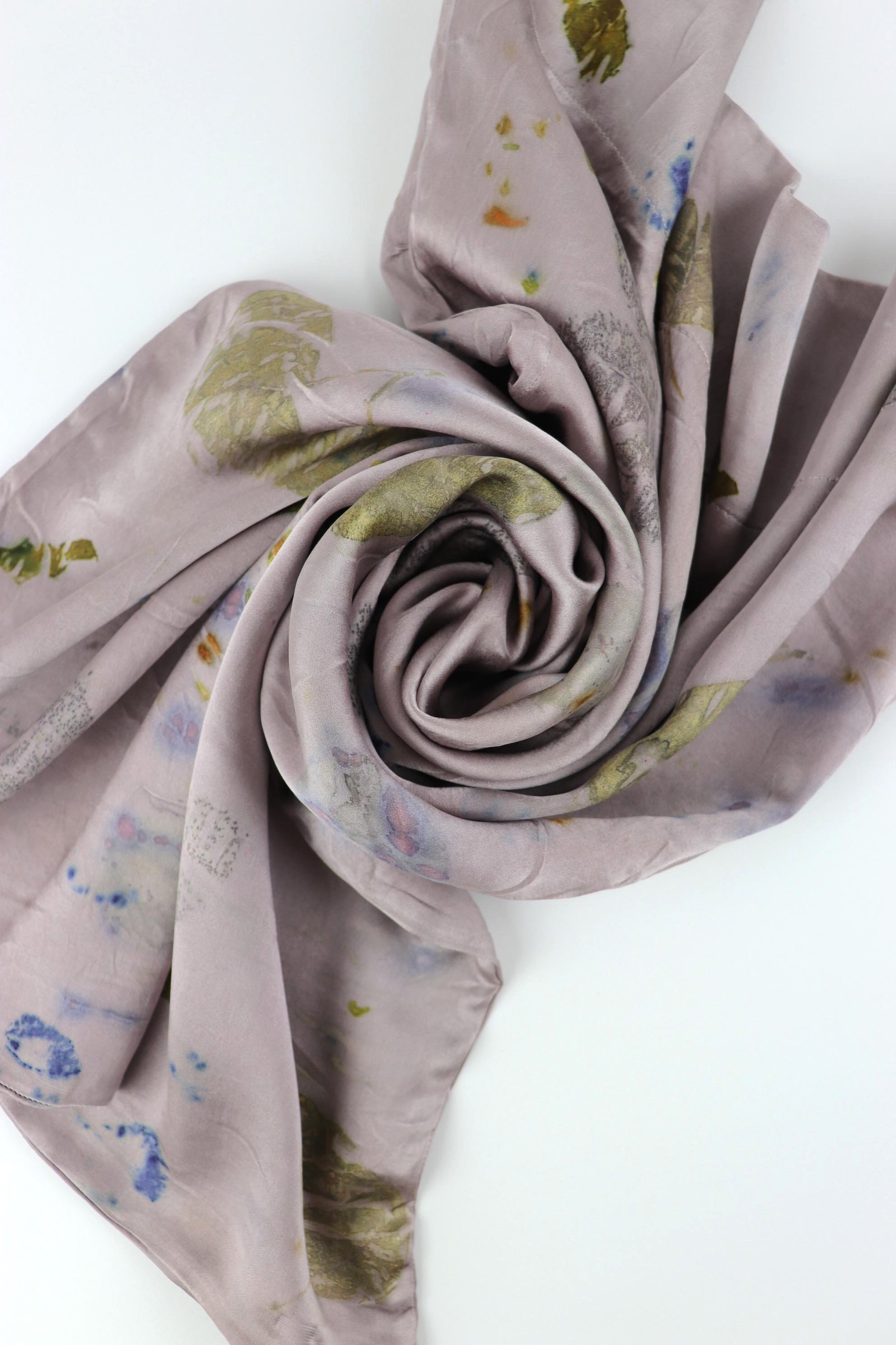AJNA California naturally dyed textiles. Botanically Dyed Silk Pillowcase eco printed with flowers. Silk Charmeuse pillowcase set of 2
