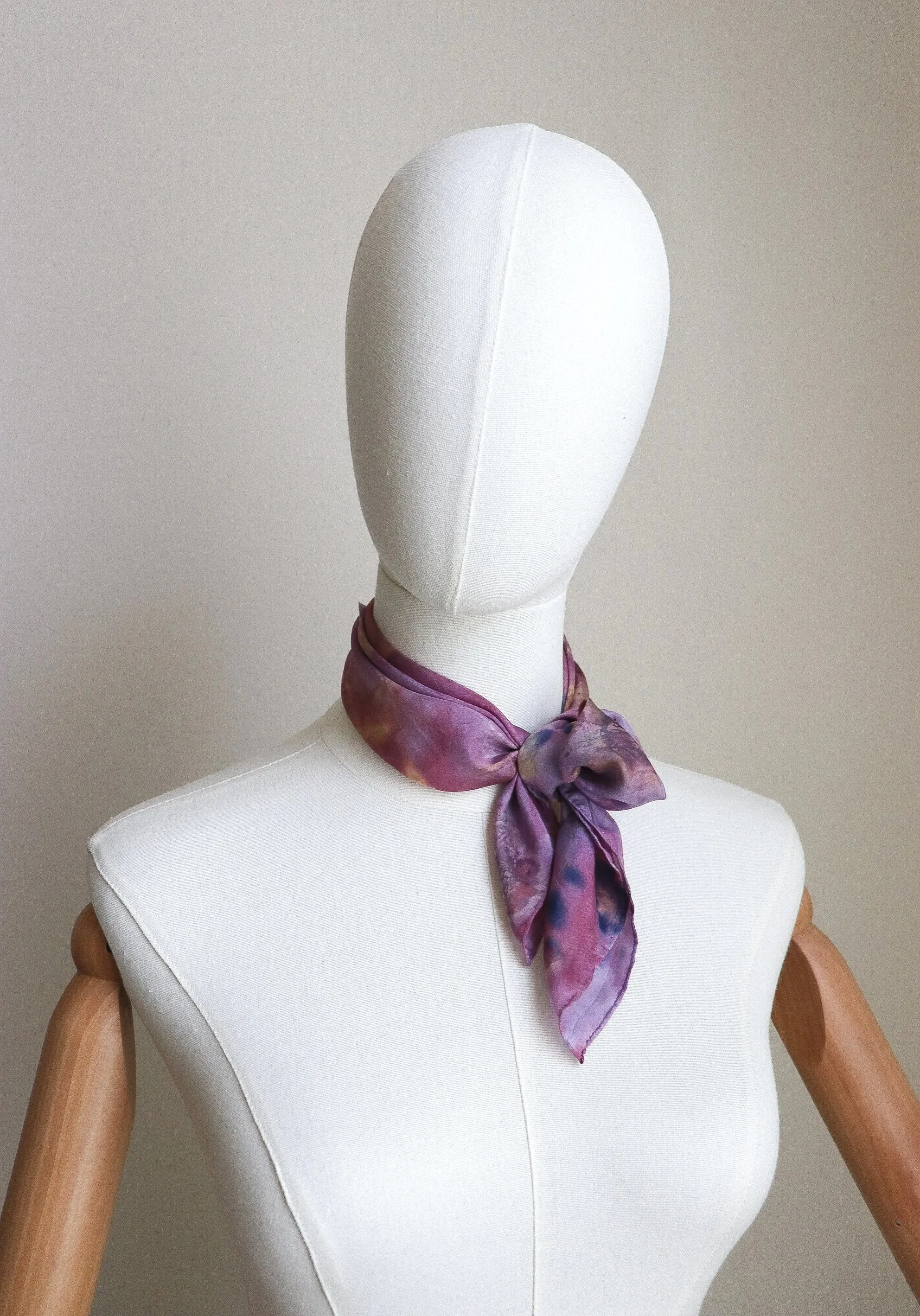 Botanically Dyed Silk Scarf. Eco printed silk scarf.