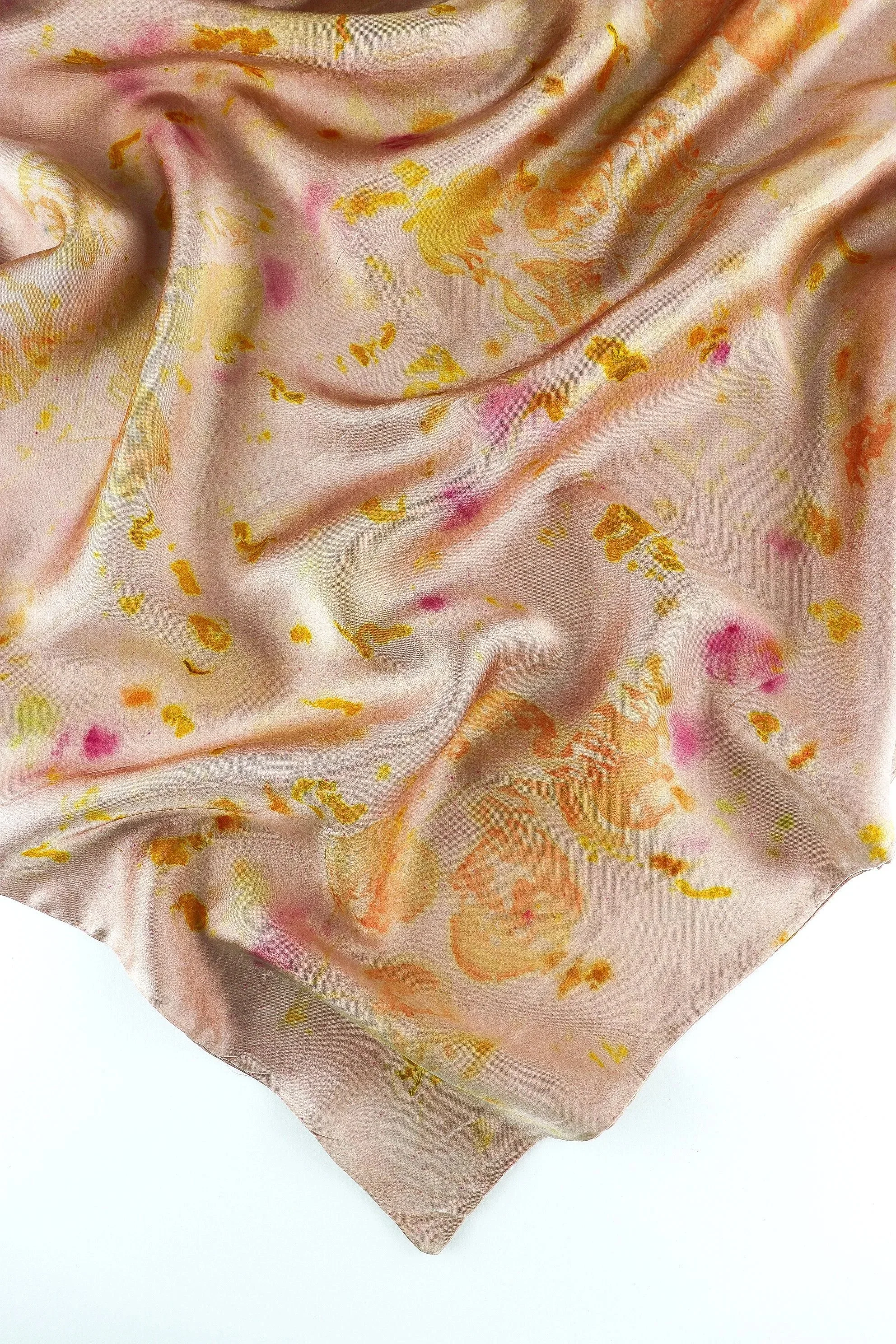 Botanically Dyed Silk Pillowcase eco printed with flowers. Silk Charmeuse pillowcase set of 2.