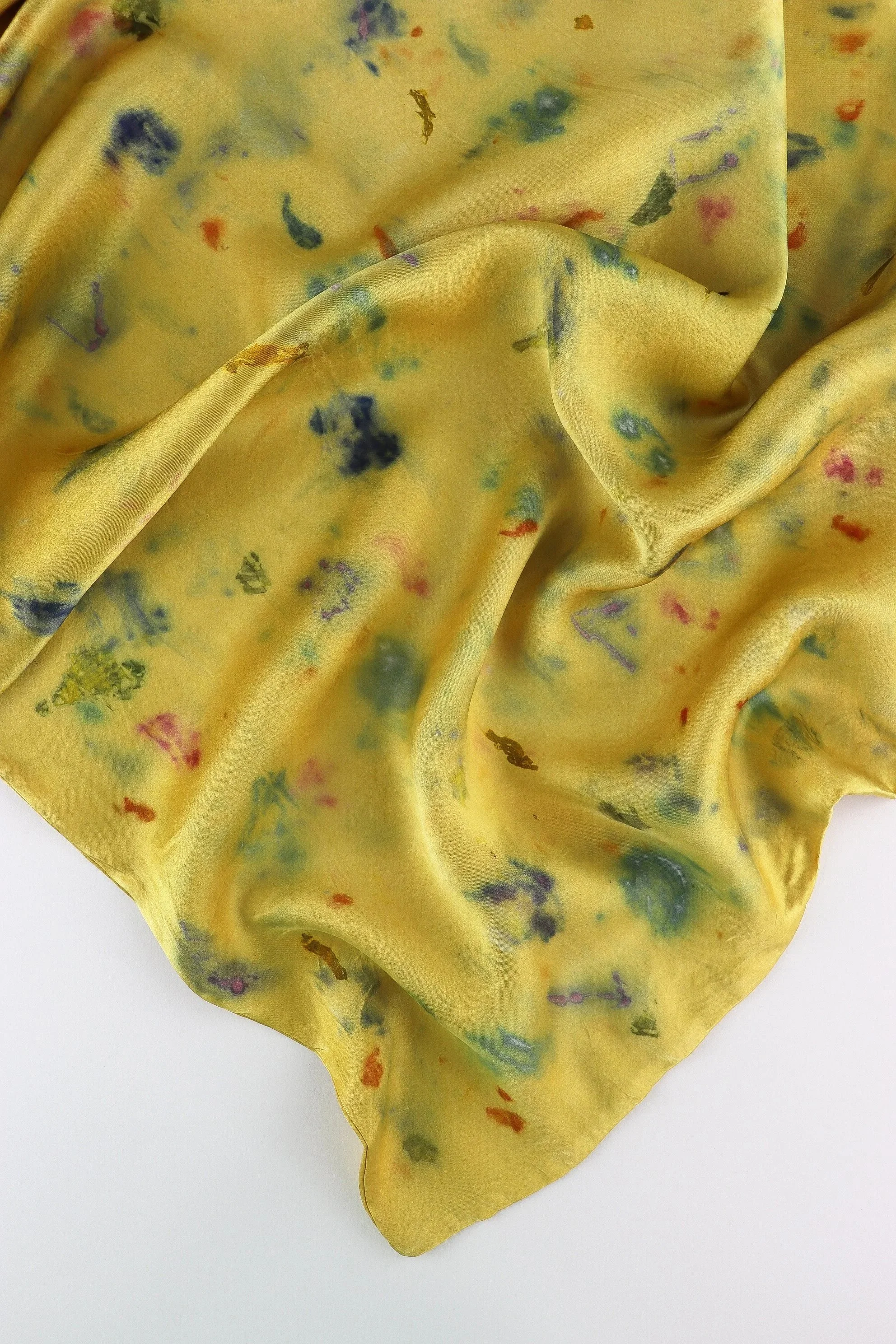 Botanically Dyed Silk Pillowcase eco printed with flowers. Silk Charmeuse pillowcase set of 2.