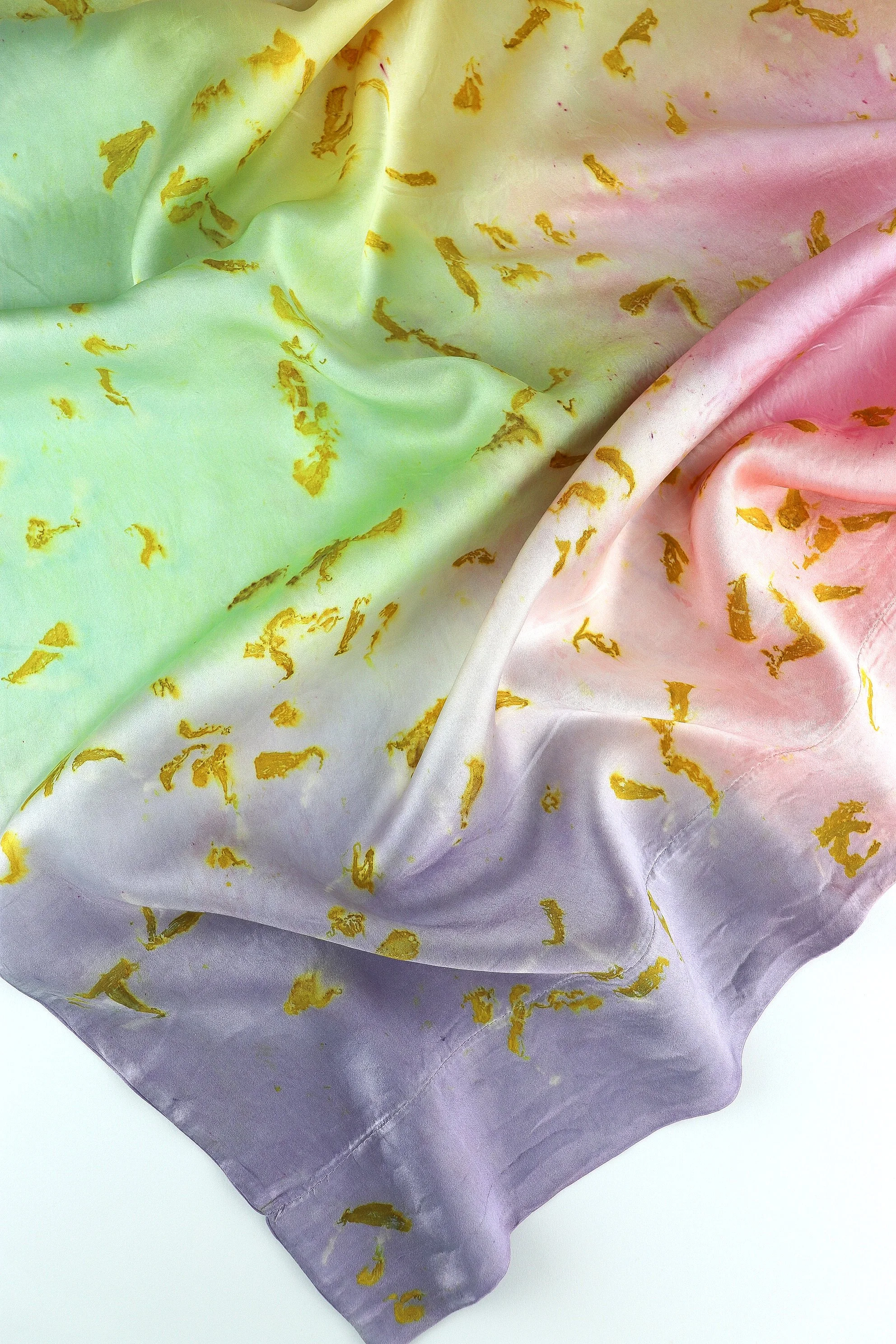 Botanically Dyed Silk Pillowcase eco printed with flowers. Silk Charmeuse pillowcase set of 2.