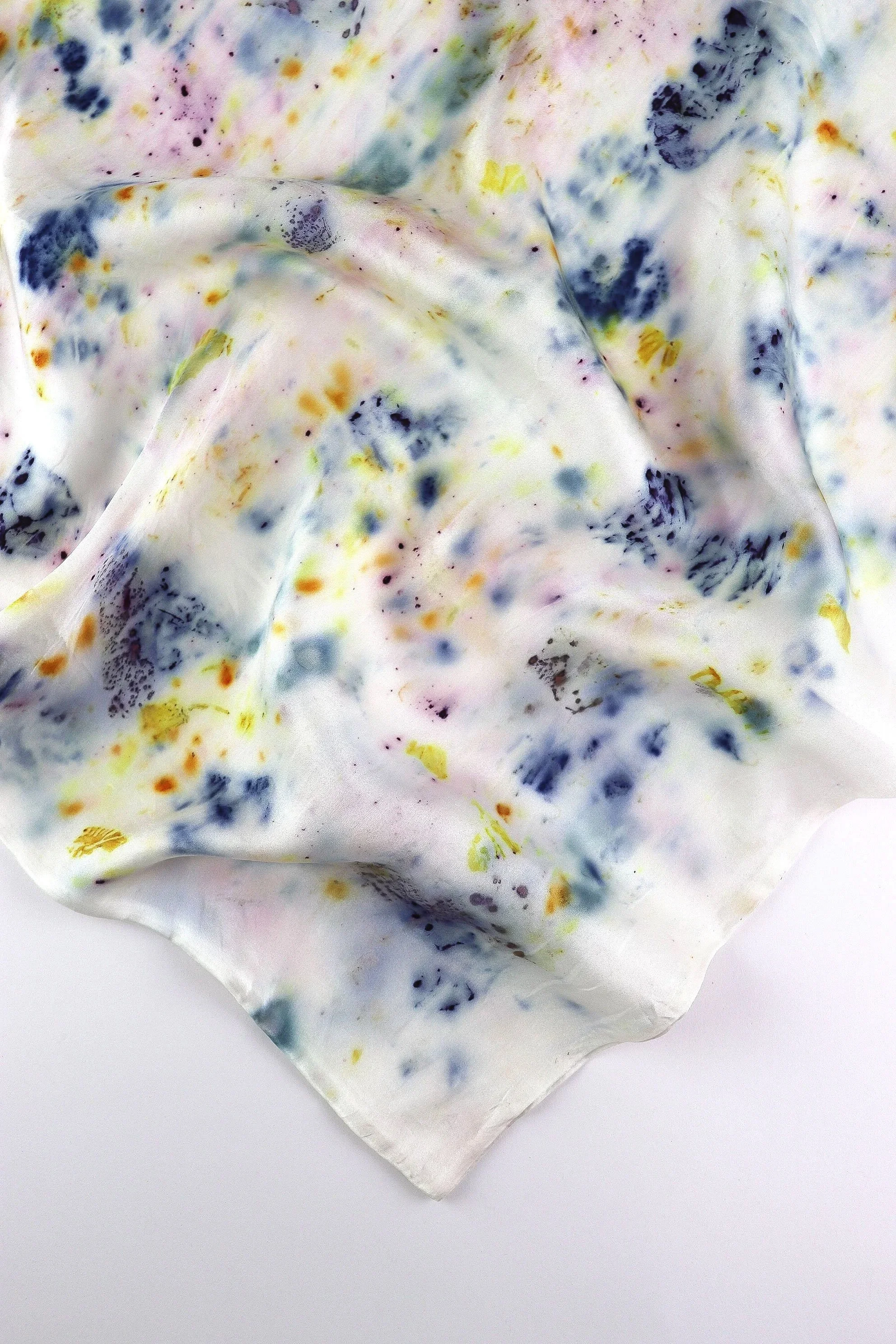 Botanically Dyed Silk Pillowcase eco printed with flowers. Mulberry silk pillowcase set of 2.