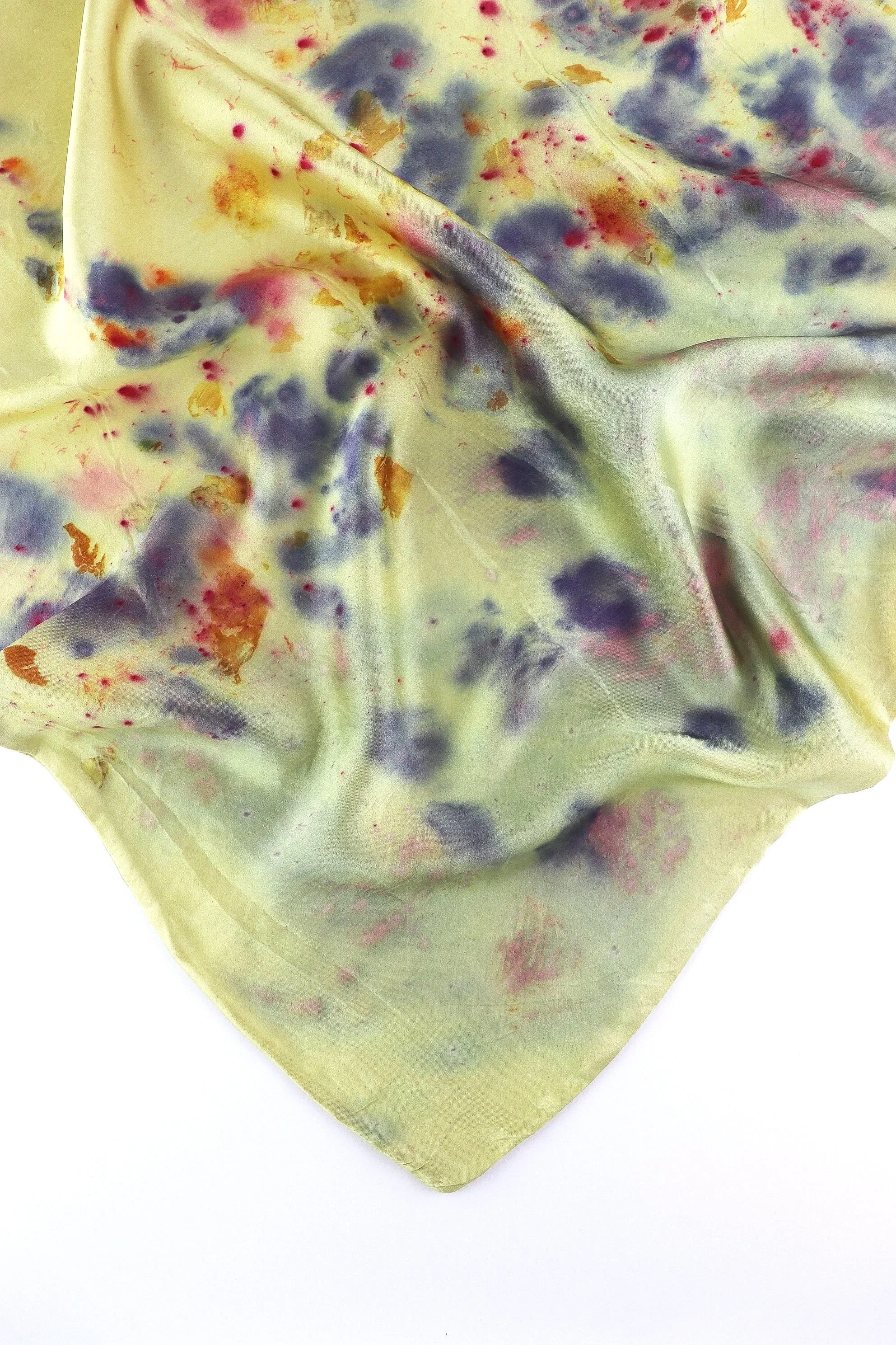 Botanically Dyed Silk Pillowcase eco printed with flowers. Mulberry silk pillowcase set of 2.