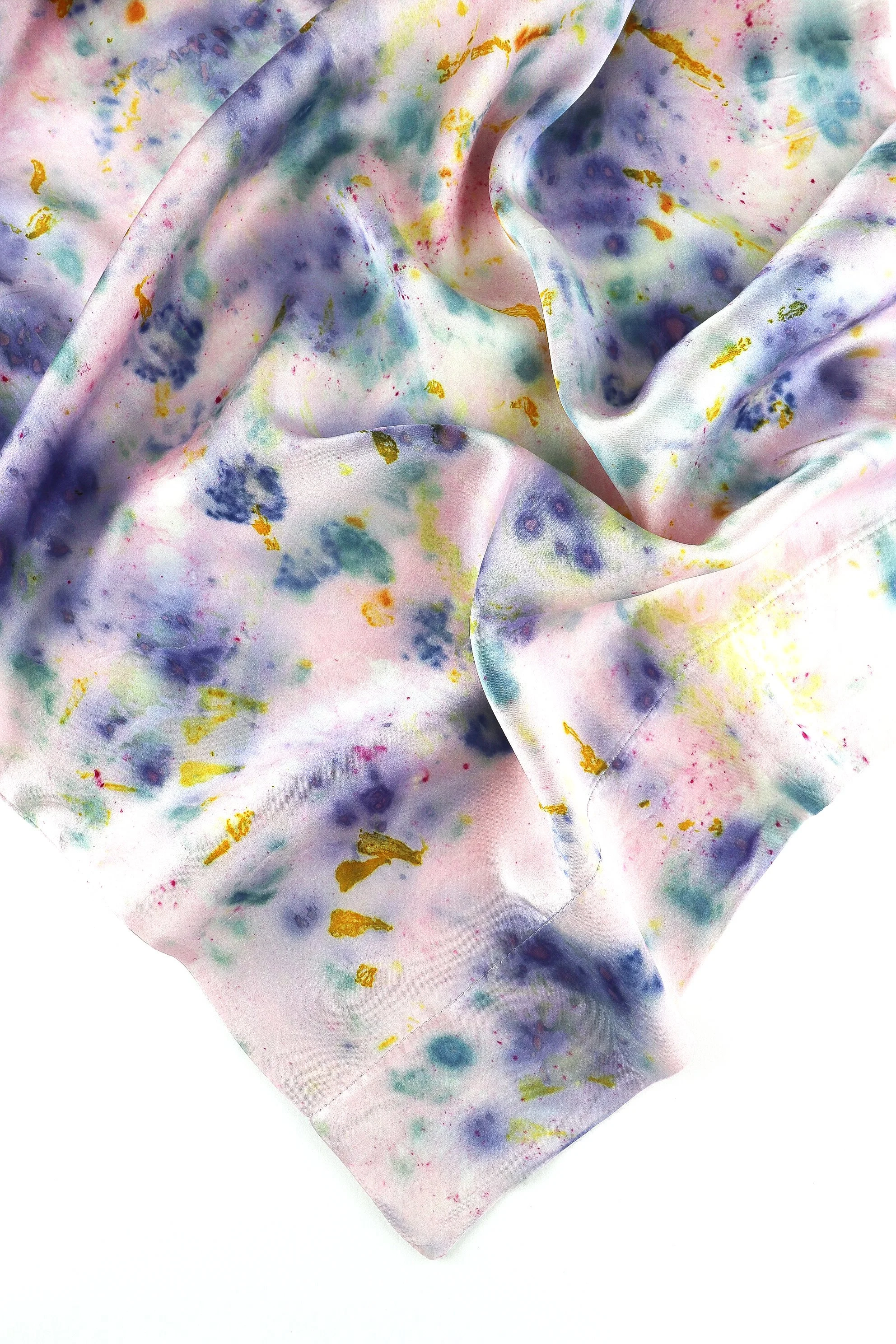 Botanically Dyed Silk Pillowcase eco printed with flowers. Silk Charmeuse pillowcase.