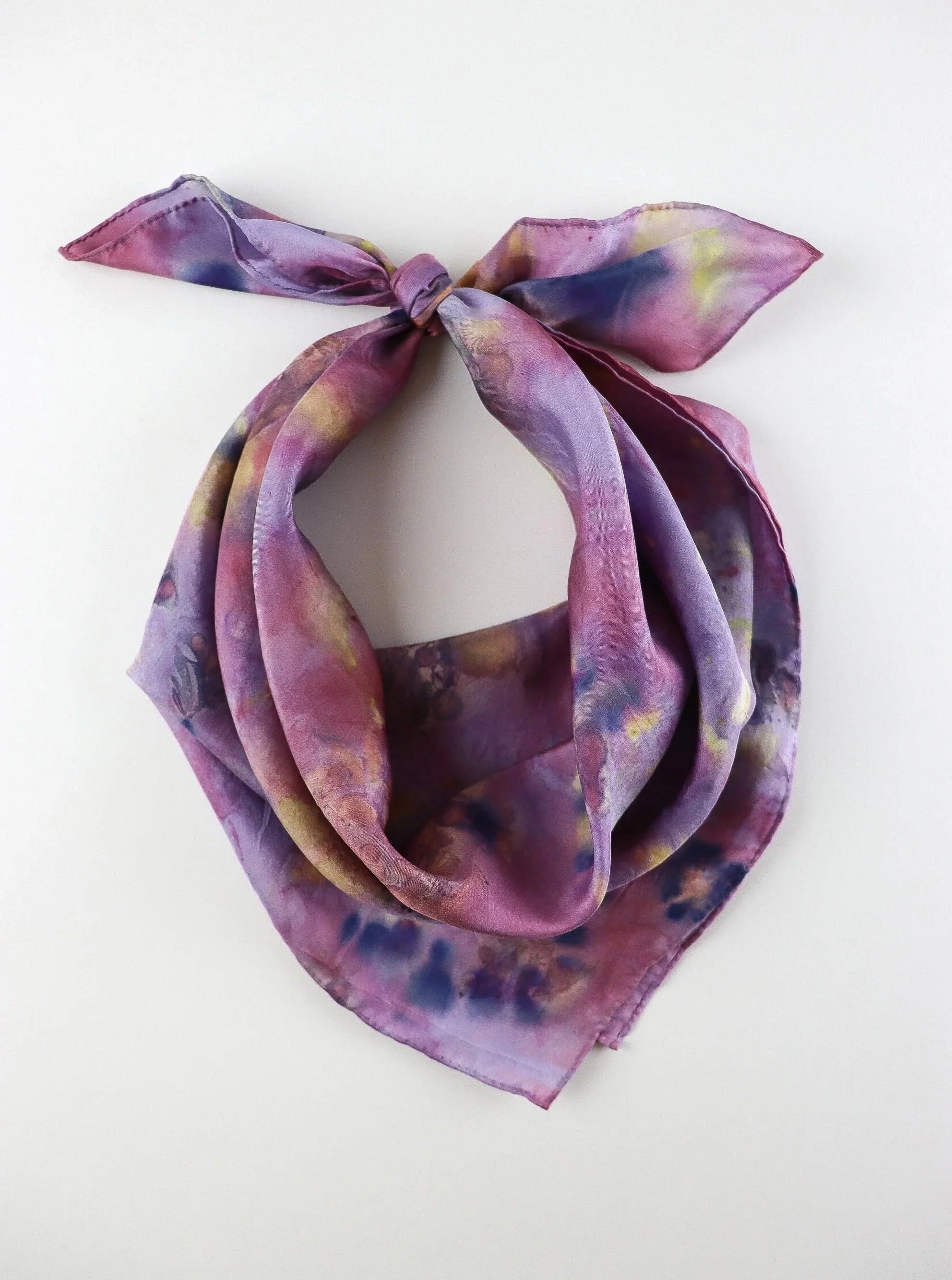 Botanically Dyed Silk Scarf. Eco printed silk scarf.