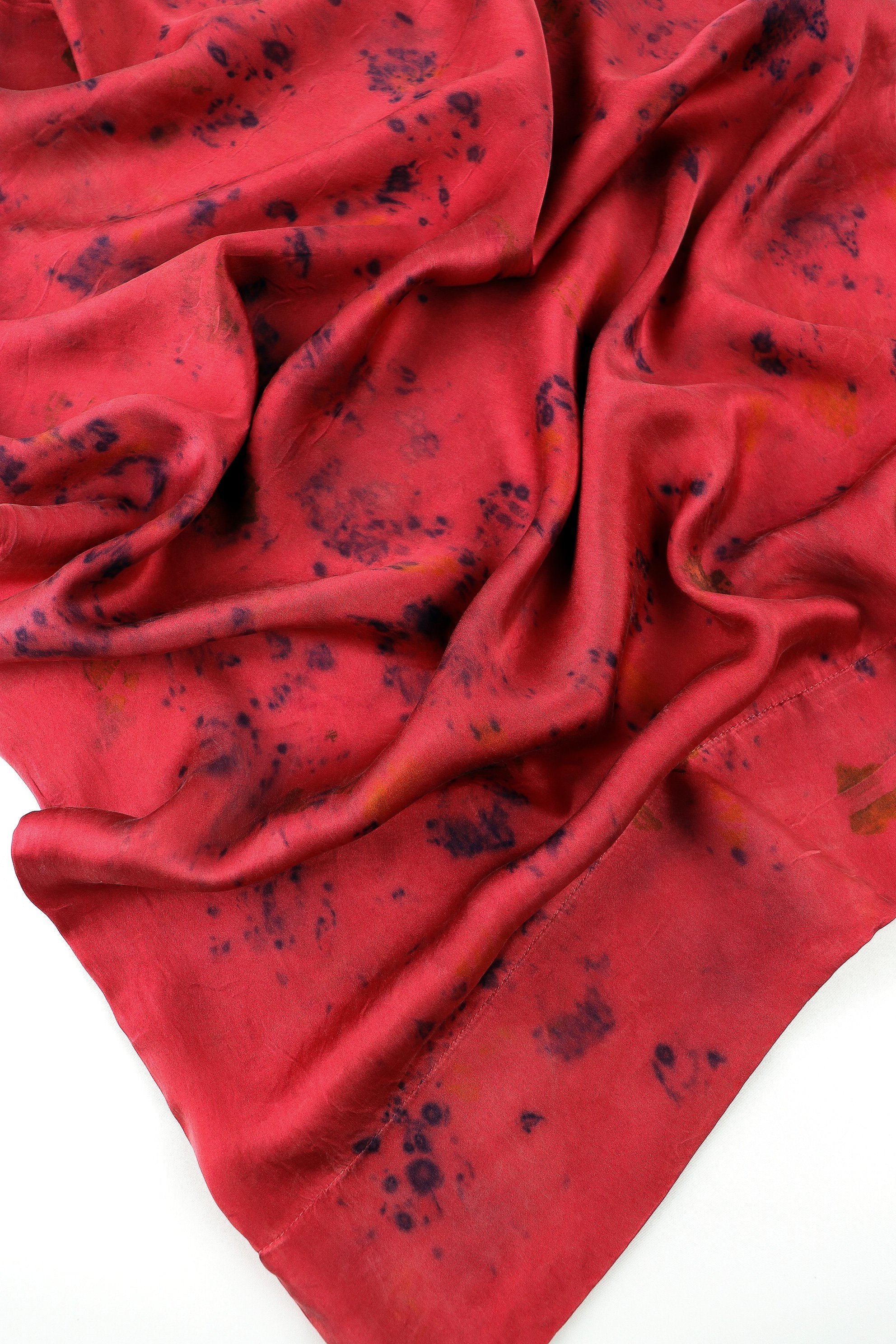 Botanically Dyed Silk Pillowcase eco printed with flowers. 100% Silk Charmeuse. One of a kind silk pillowcase. Silk Pillowcase near me. Hand dyed silk pillowcase in San Francisco Bay Area.