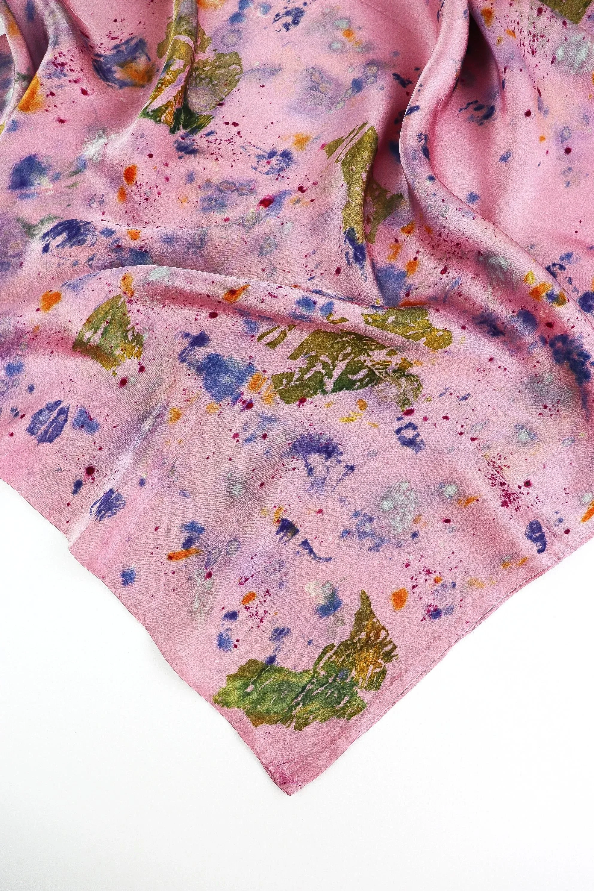 Botanically Dyed Silk Pillowcase eco printed with flowers. Mulberry silk Charmeuse pillowcase set of 2.