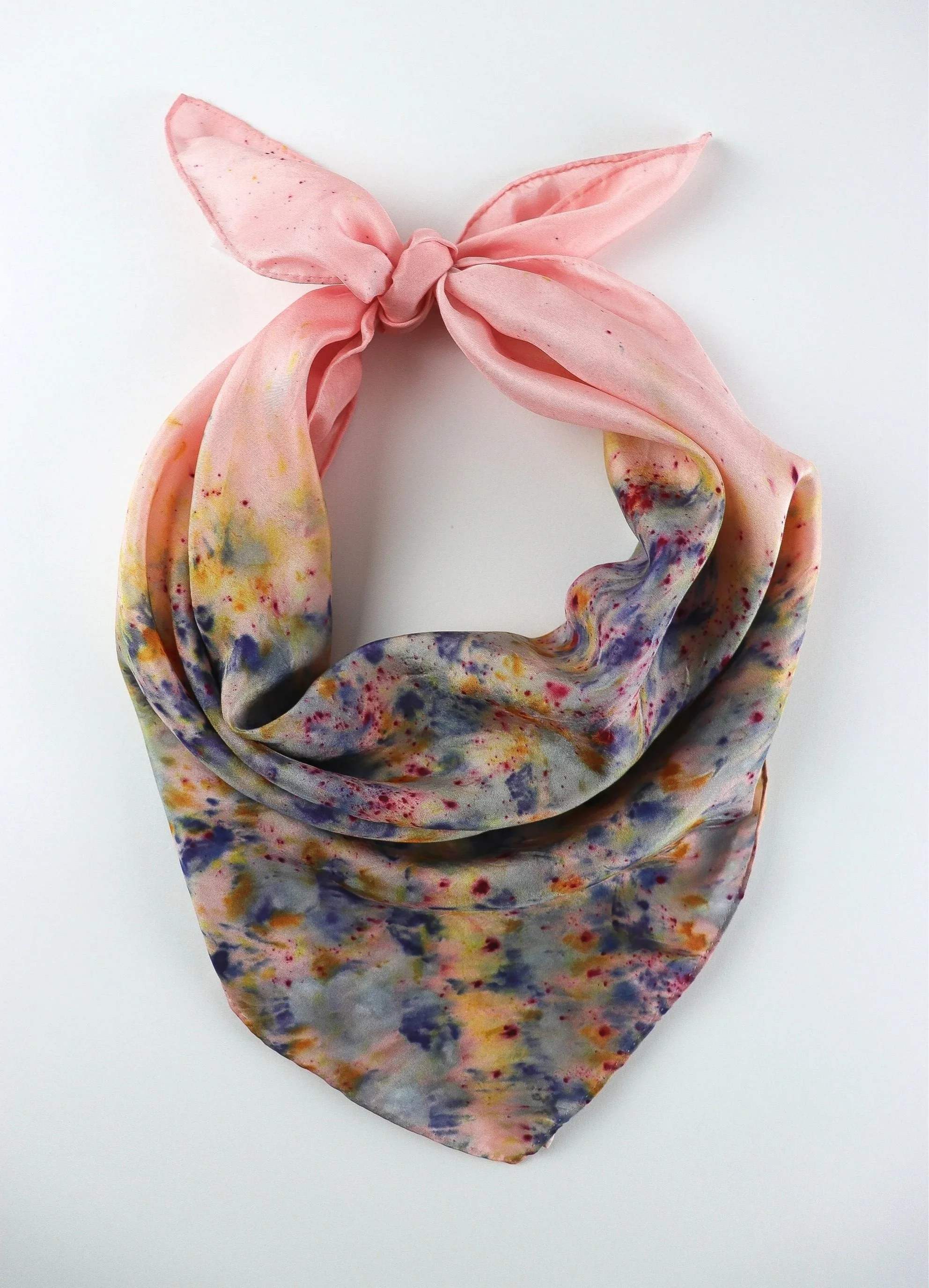 Botanically Dyed Silk Scarf. Eco printed silk scarf.