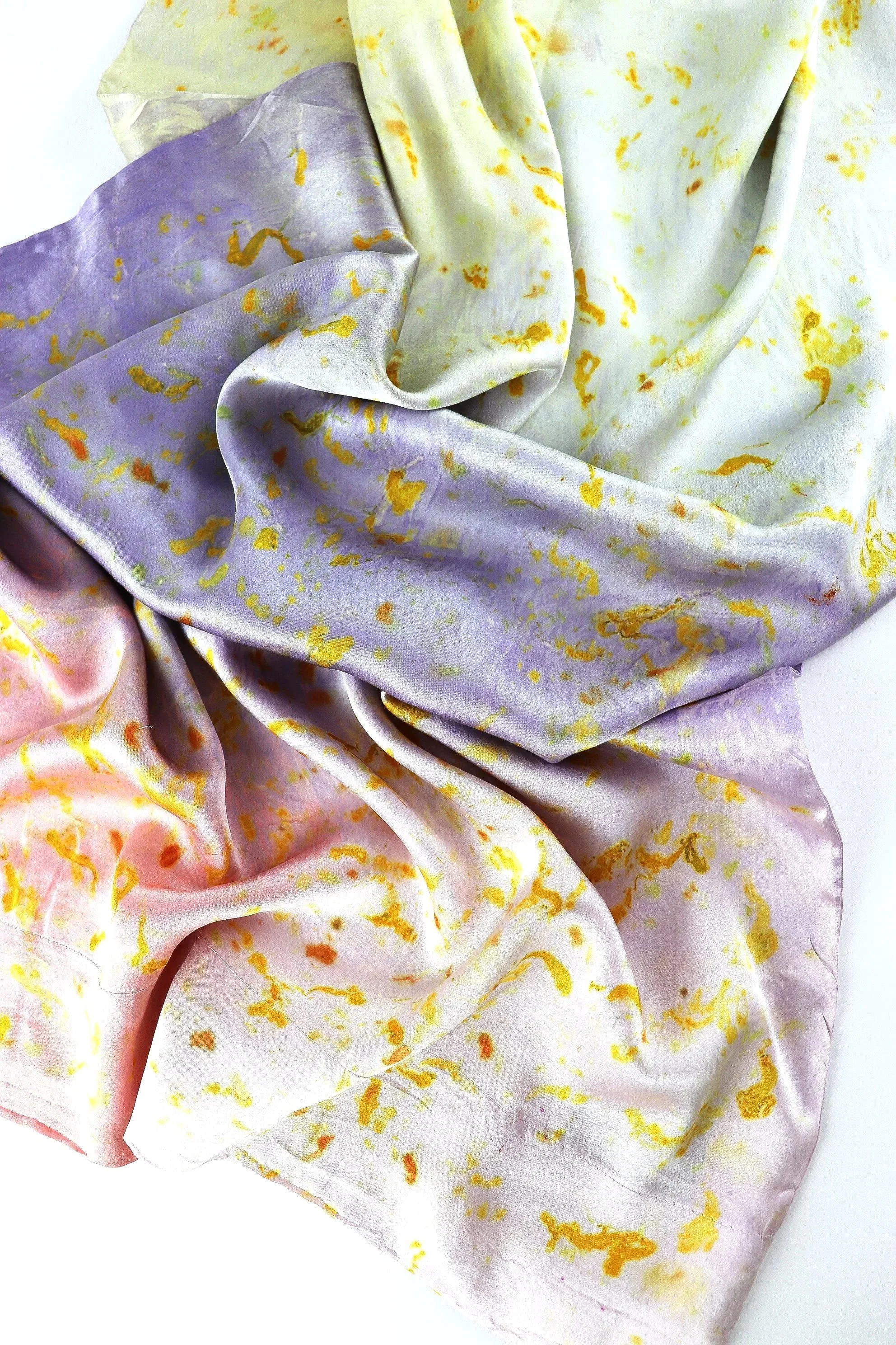 Botanically Dyed Silk Pillowcase eco printed with flowers. 100% Silk Charmeuse. One of a kind silk pillowcase. Silk Pillowcase near me. Plant dyed silk pillowcase in San Francisco Bay Area.