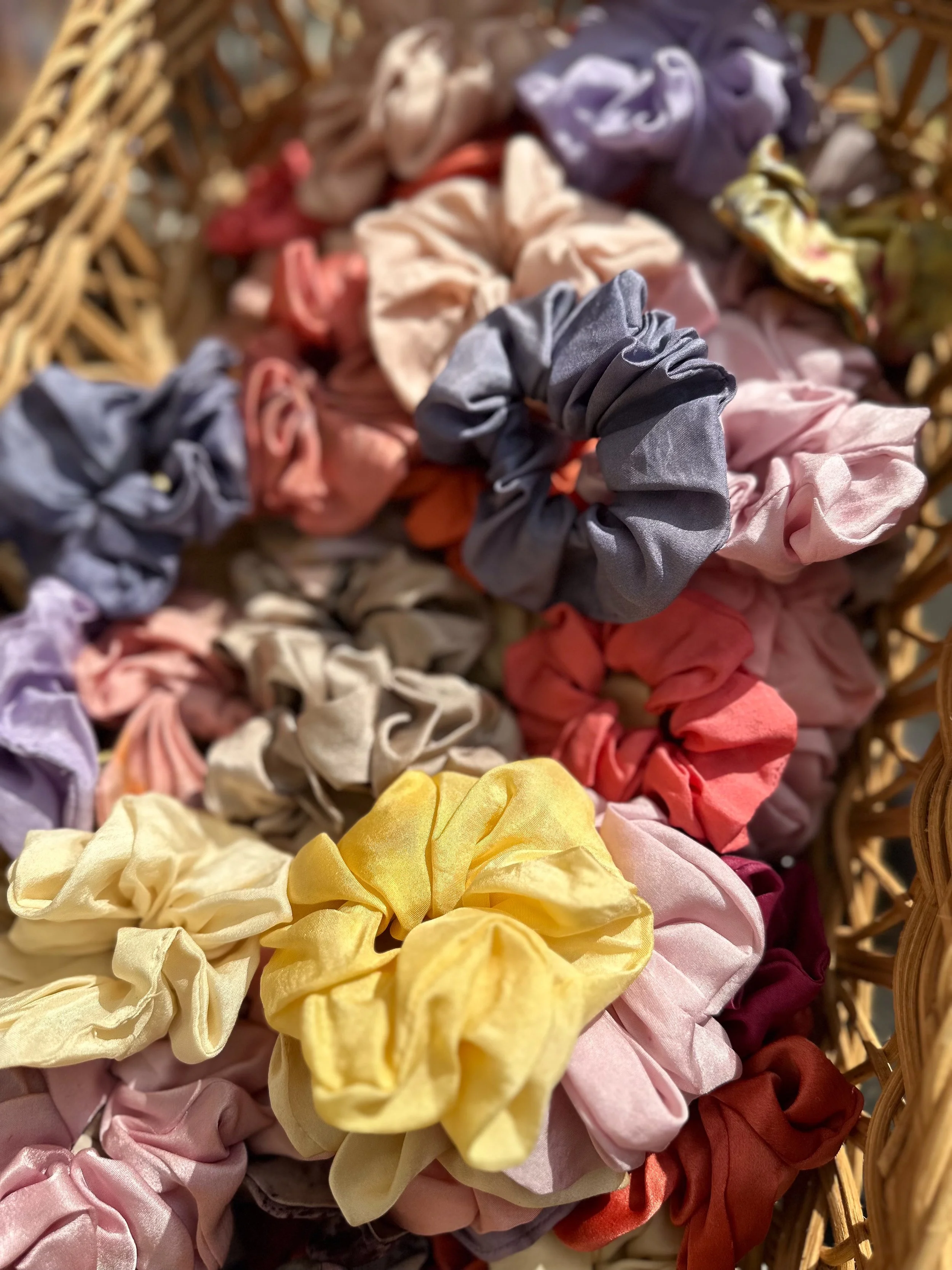 Botanically Dyed Silk Scrunchies