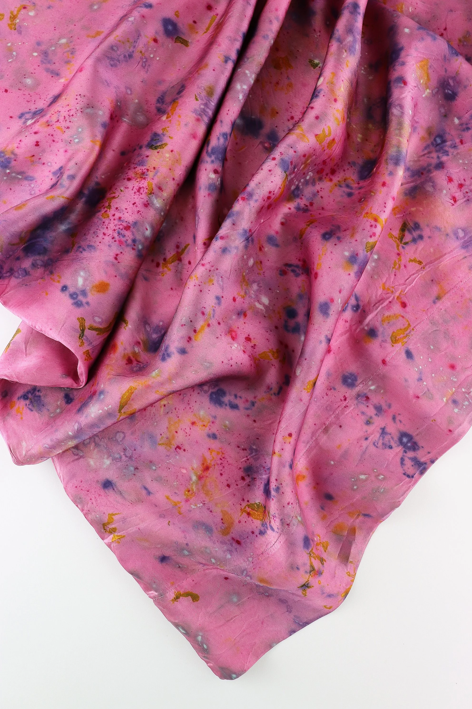 Botanically Dyed Silk Pillowcase eco printed with flowers. Silk Charmeuse pillowcase.